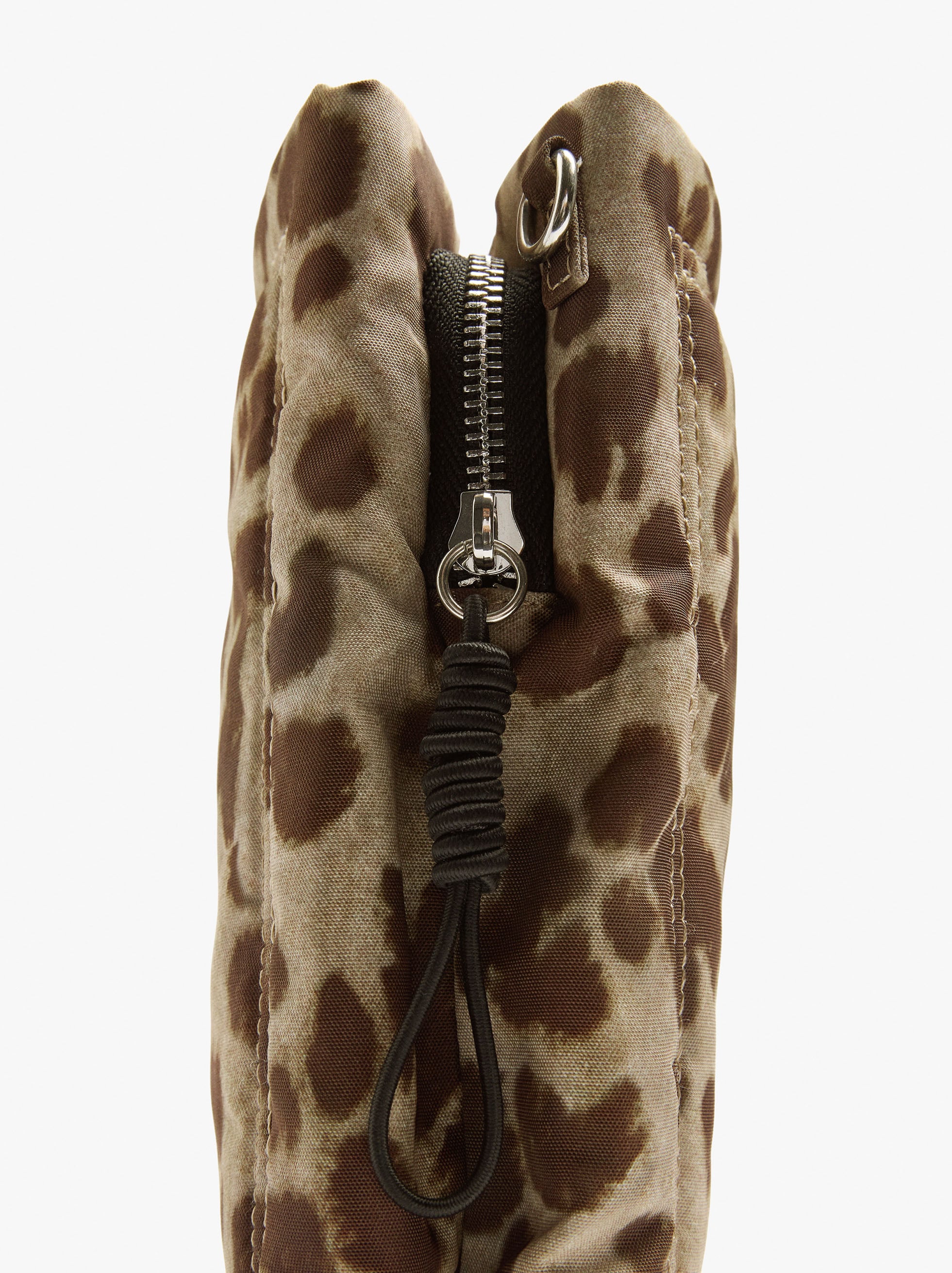 Mala tiracolo de nylon estampado animal image number 1.0