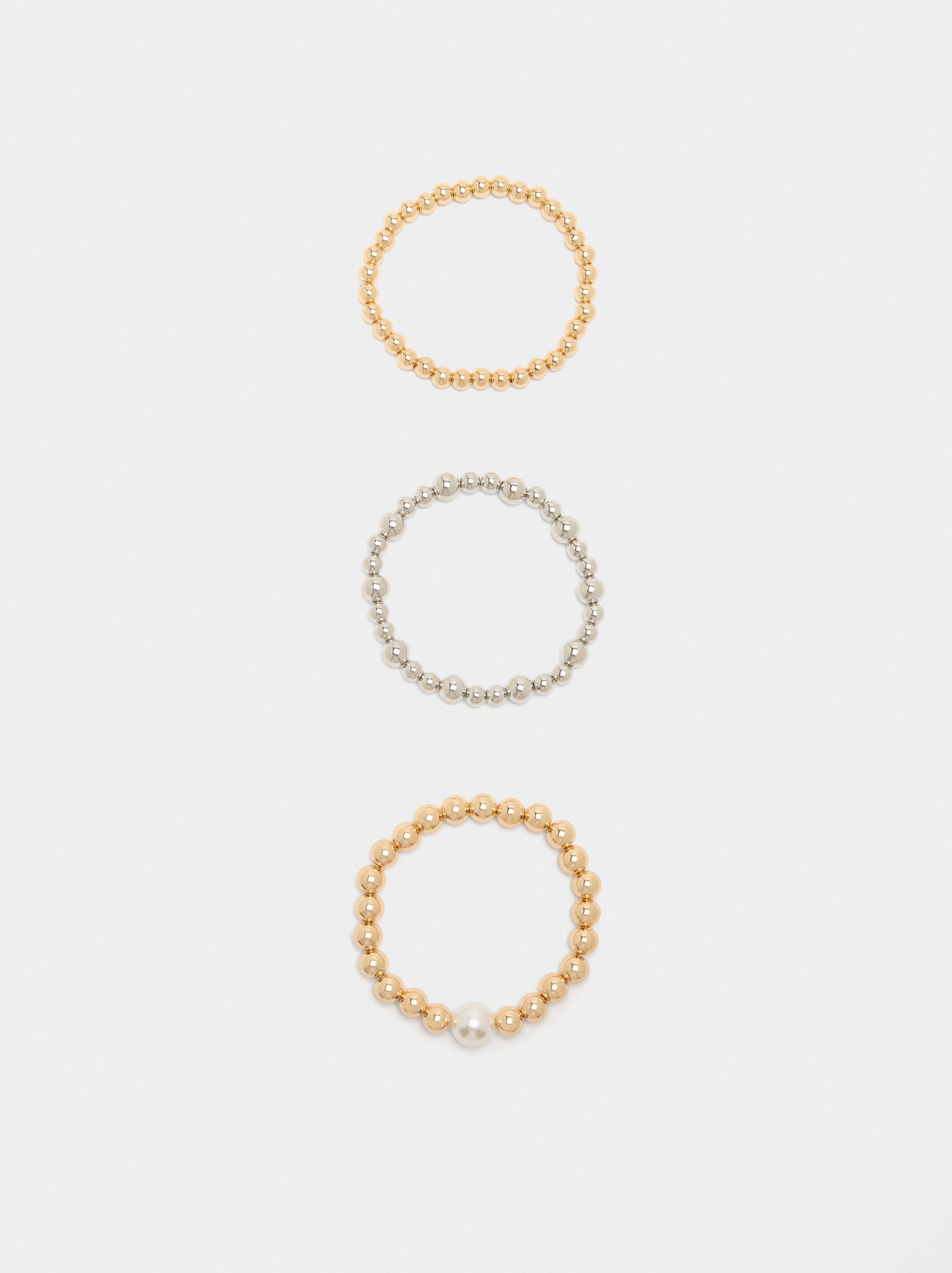 Set of three bicolor elastic bracelets image number 2.0