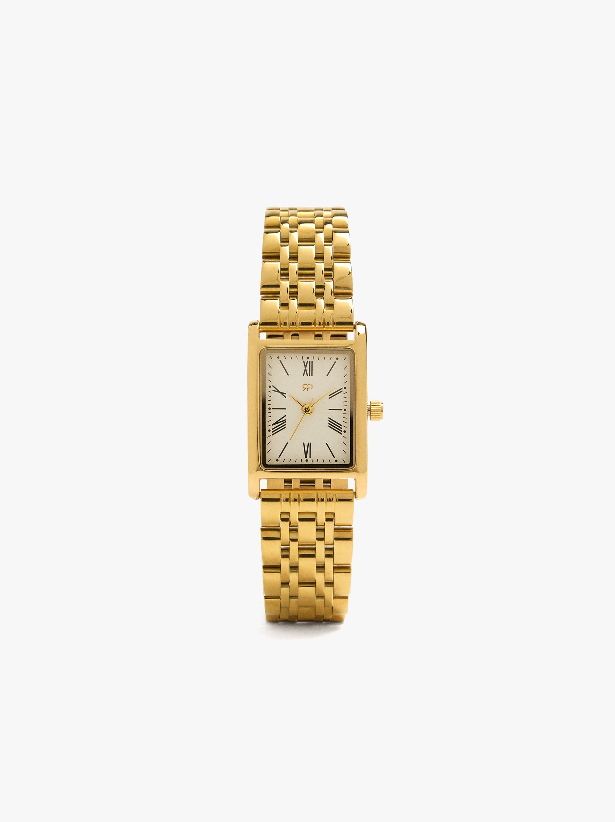 Reloj rectangular con pulsera de acero inoxidable image number 0.0
