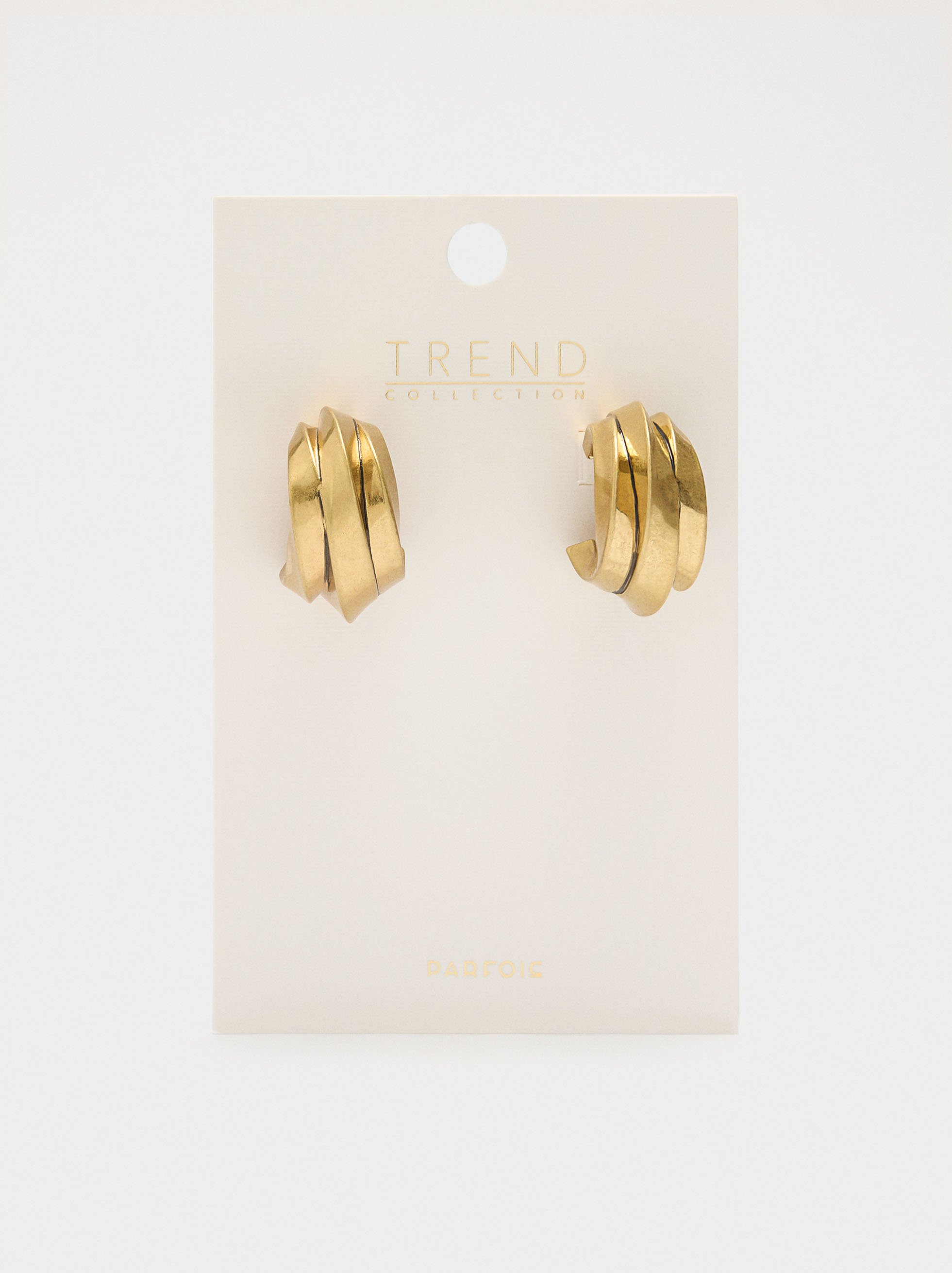 Maxi hoop earrings with triple effect image number 2.0