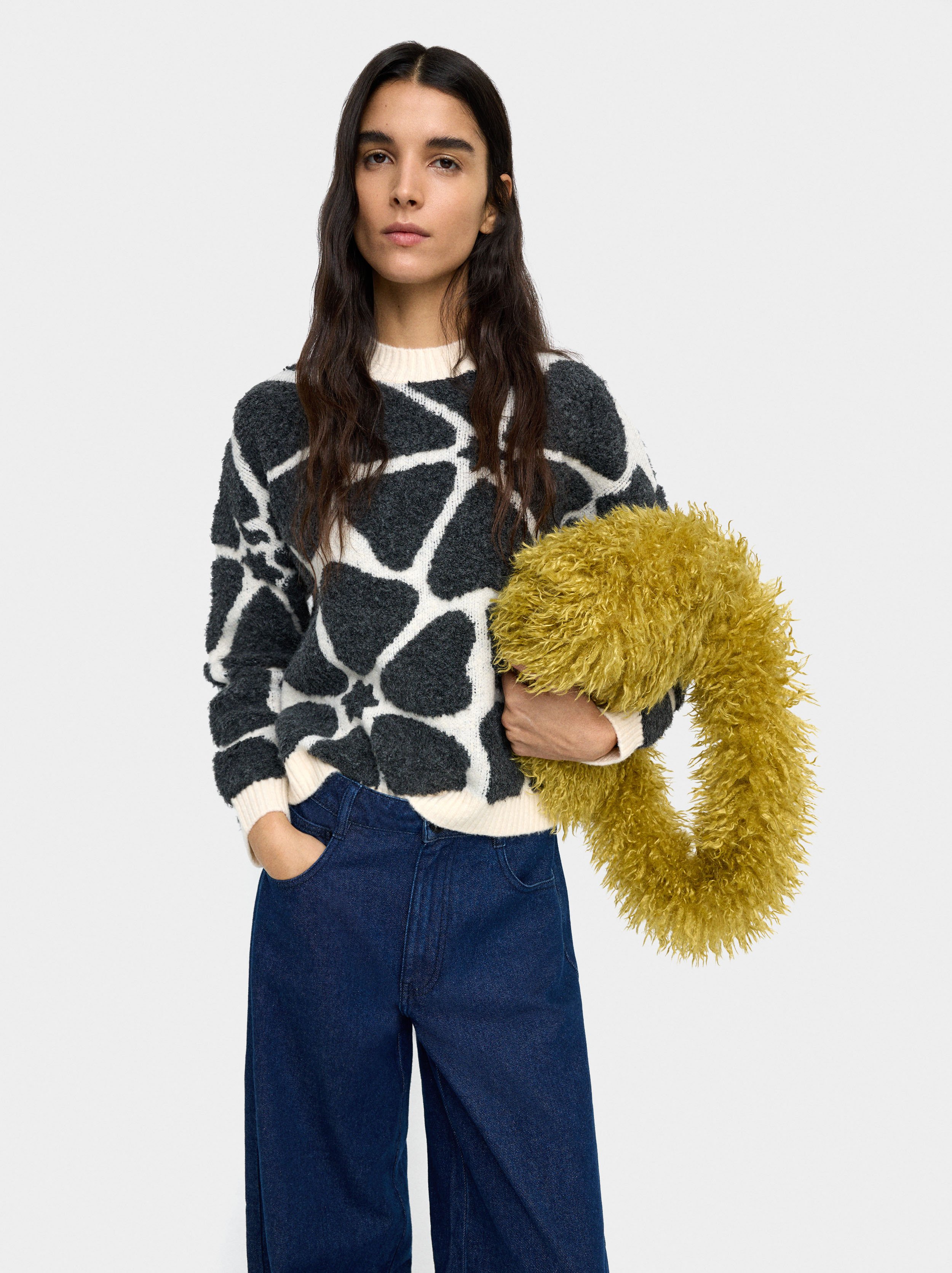 Sweater with jacquard knit image number 1.0