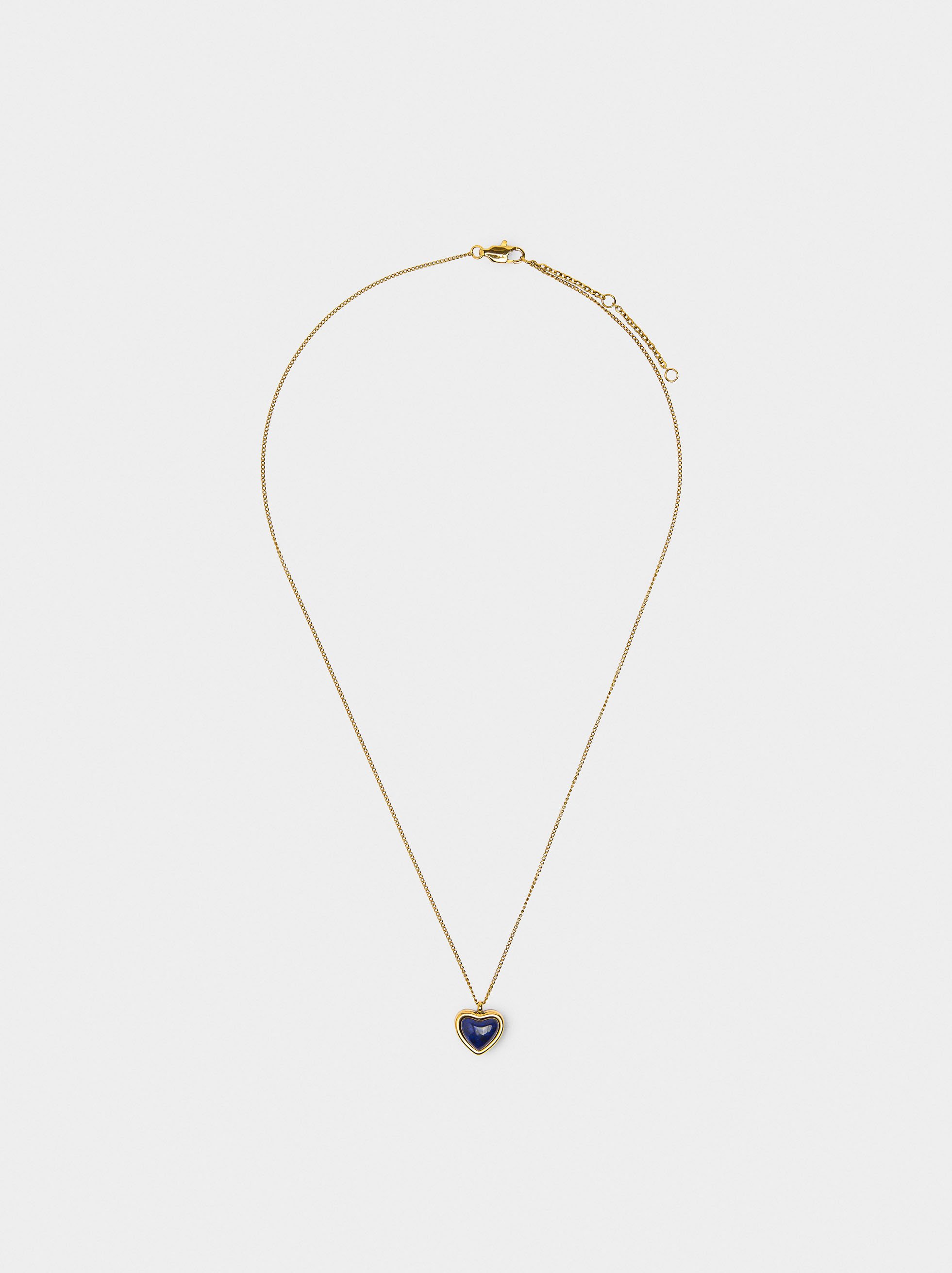 Necklace with heart pendant - stainless steel image number 1.0