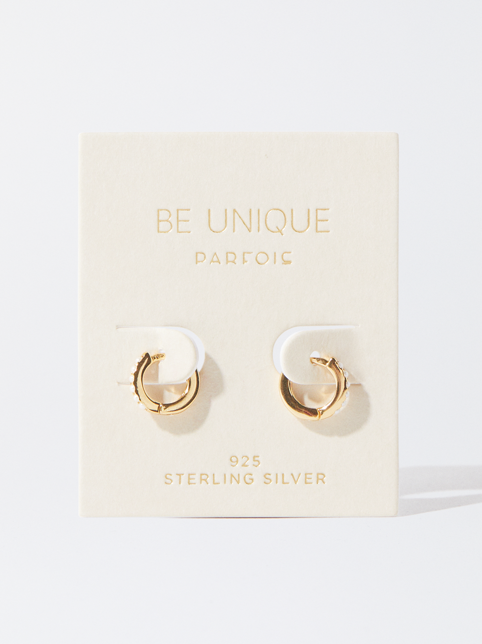 925 silver personalised hoop earrings with pearls image number 3.0