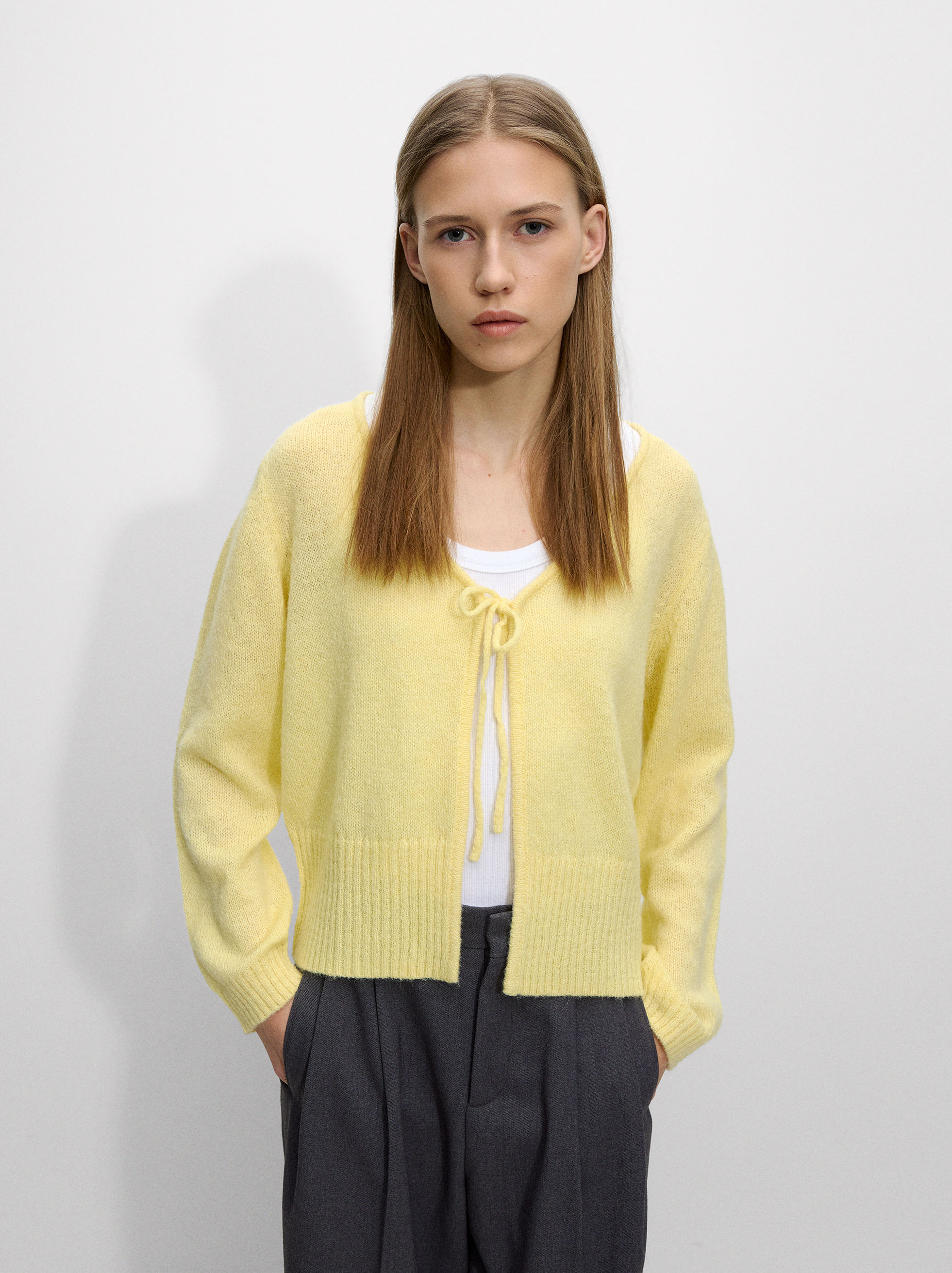 Knitted wool cardigan image number 0.0