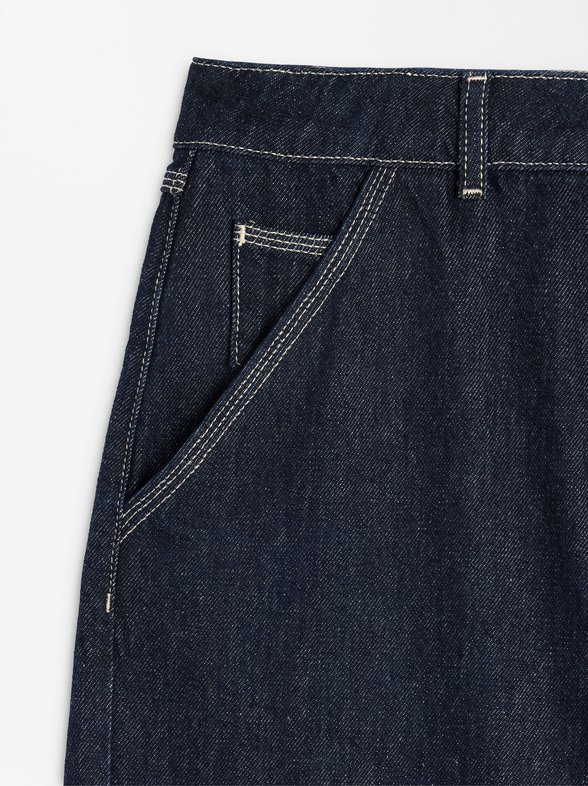 Wide leg denim pants image number 6.0