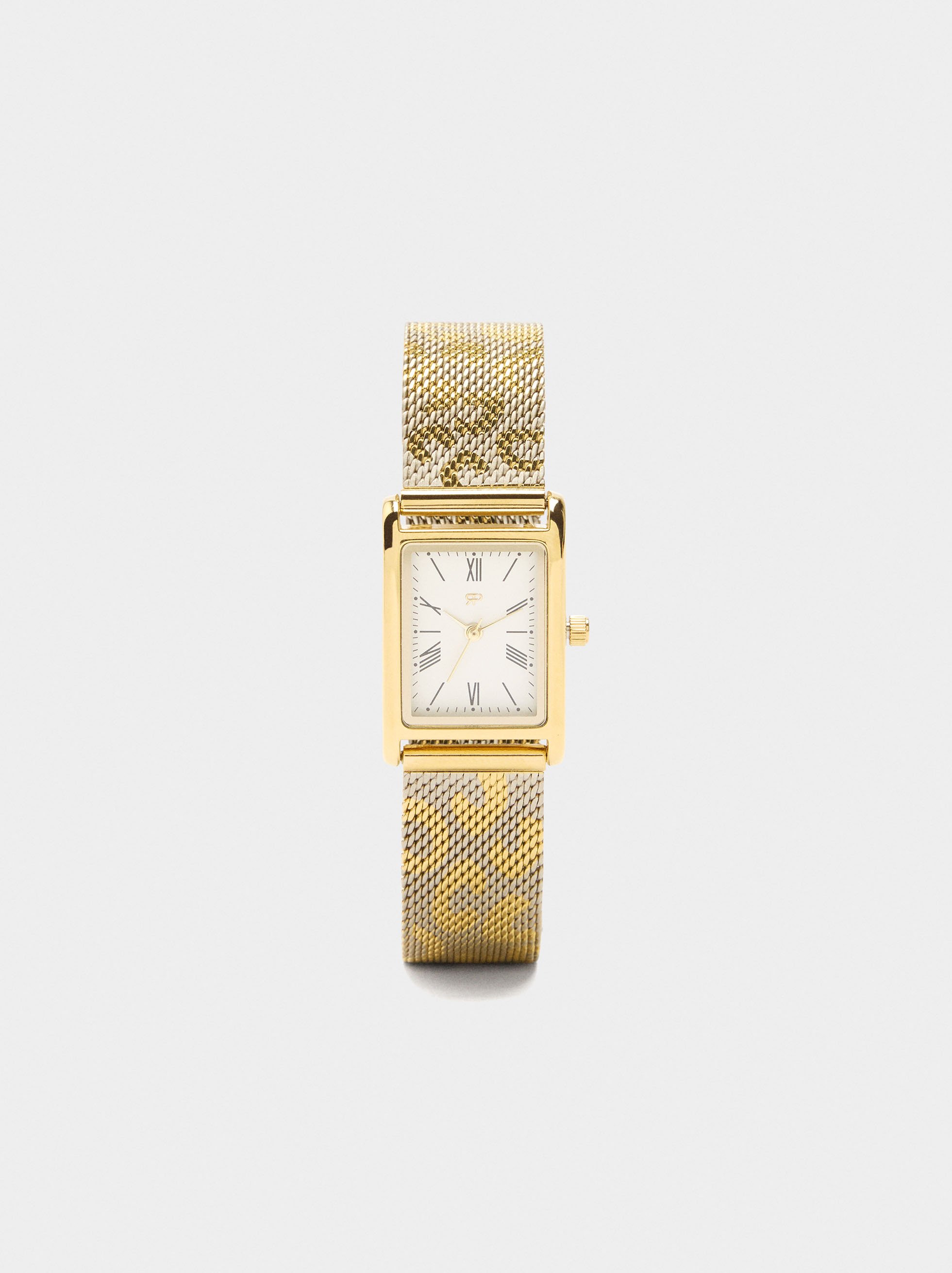 Uhr mit Armband aus bedrucktem Netz mit Animalmuster image number 0.0