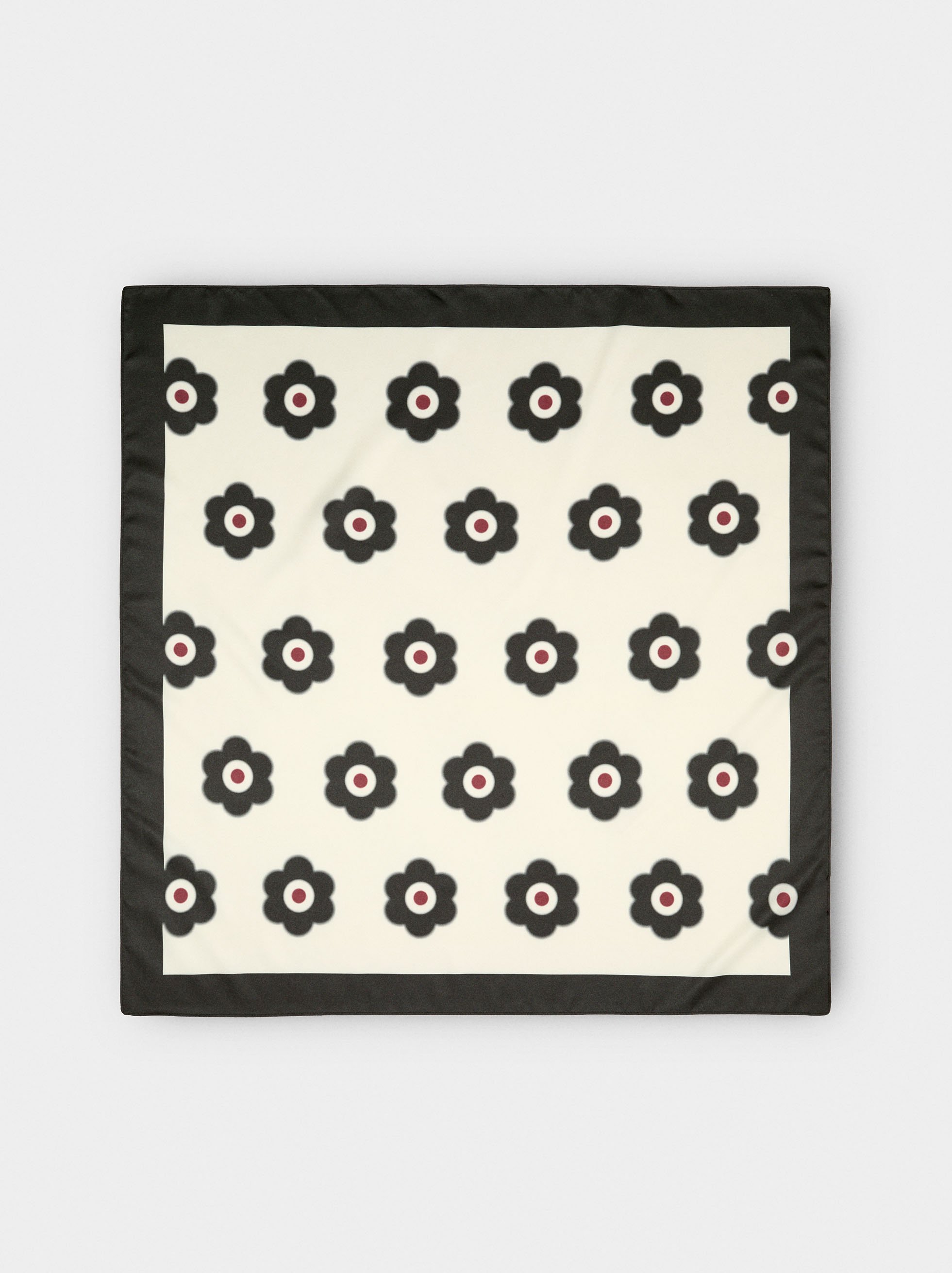 Satin square printed scarf image number 0.0