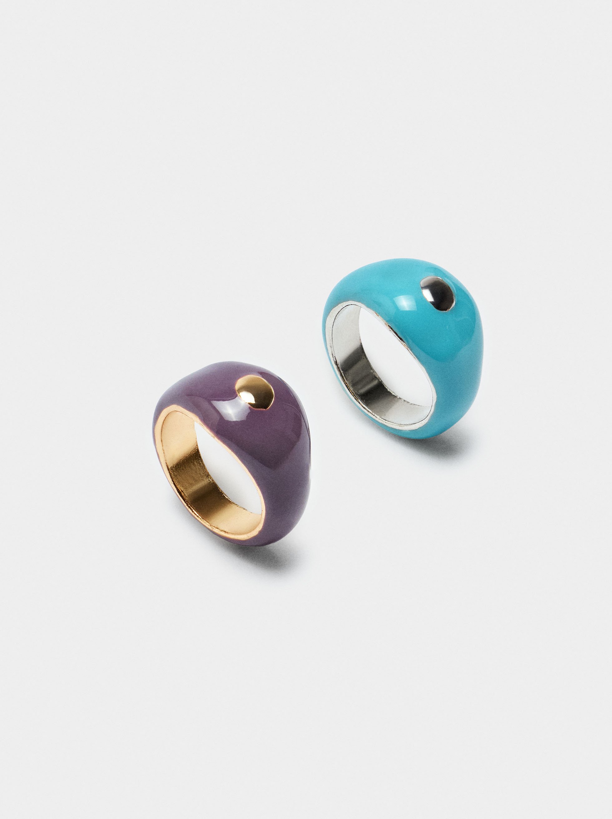 Set of rings with enamel image number 1.0