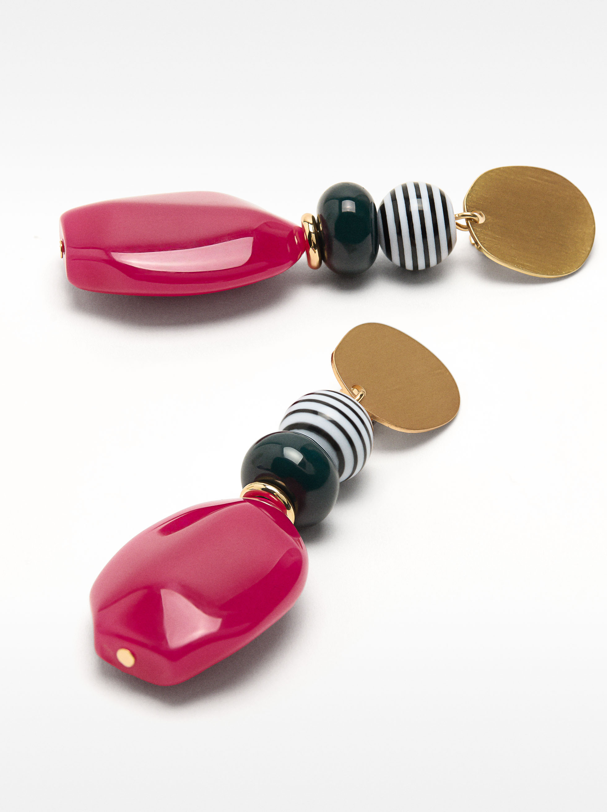 Long earrings with stone effect image number 2.0