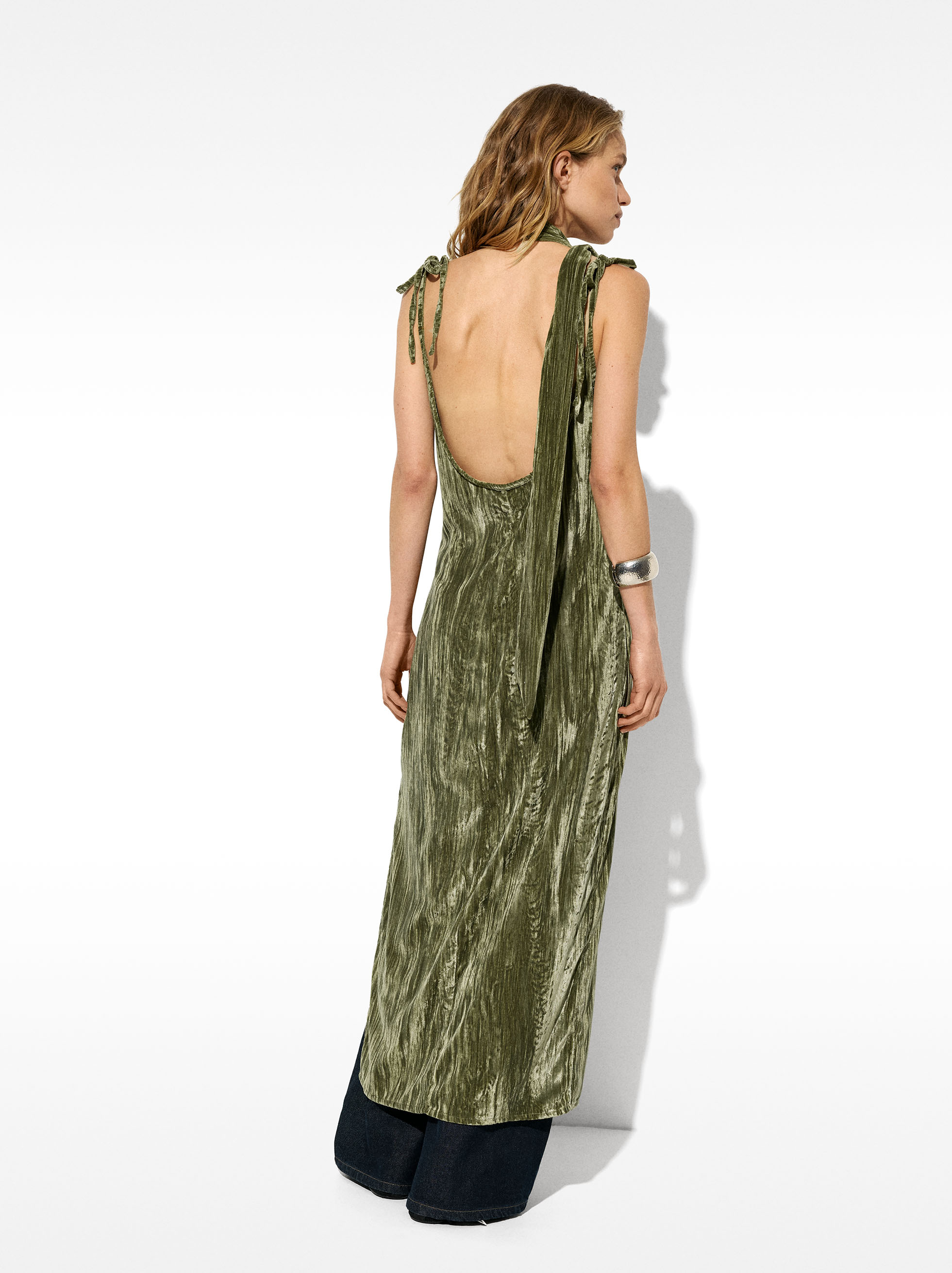 Velvet strappy dress image number 2.0