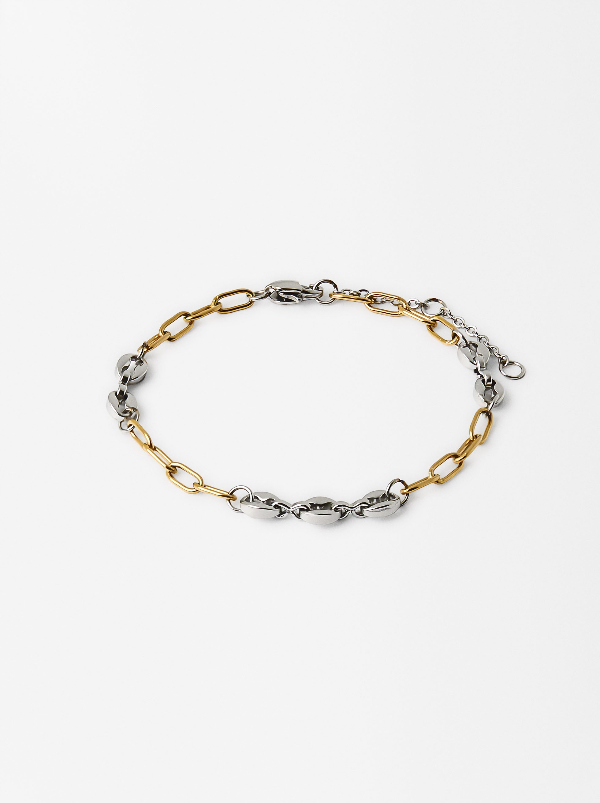 Pulsera con eslabones bicolor - acero inoxidable image number 0.0