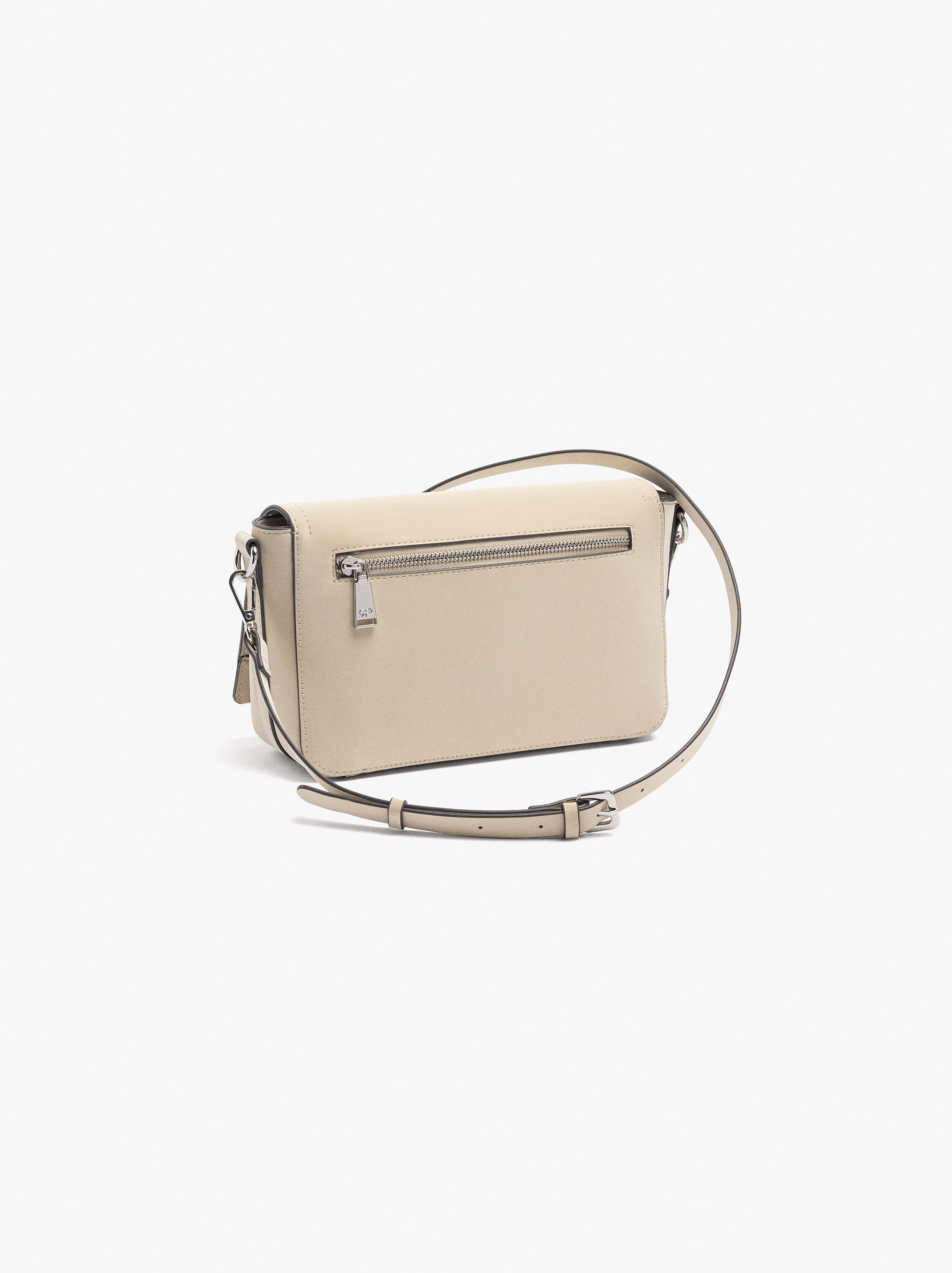 Handbag with crossbody strap with soft texture image number 3.0