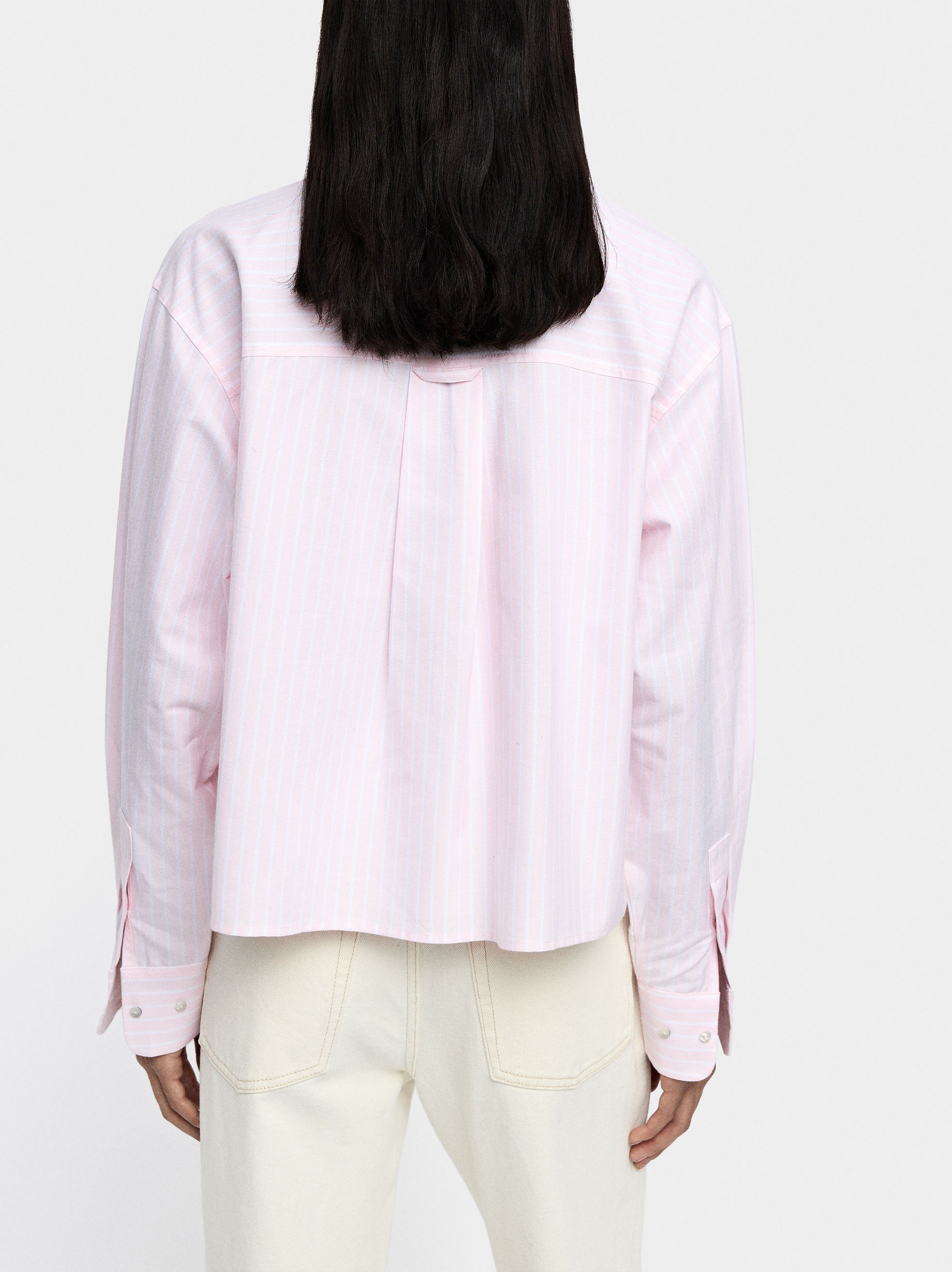 Shirt with cotton stripes image number 3.0