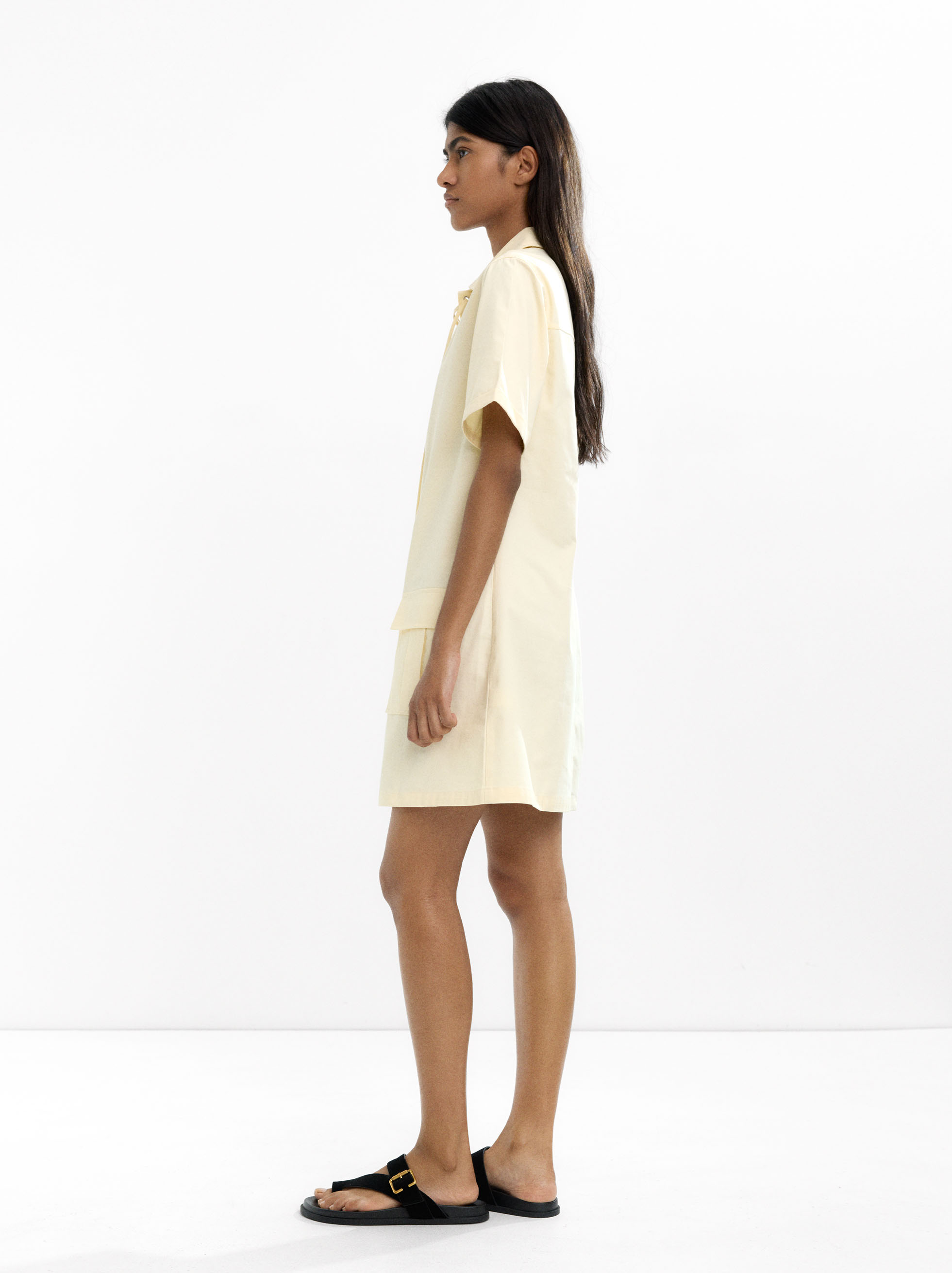 Shirt dress with pockets 100% cotton image number 2.0
