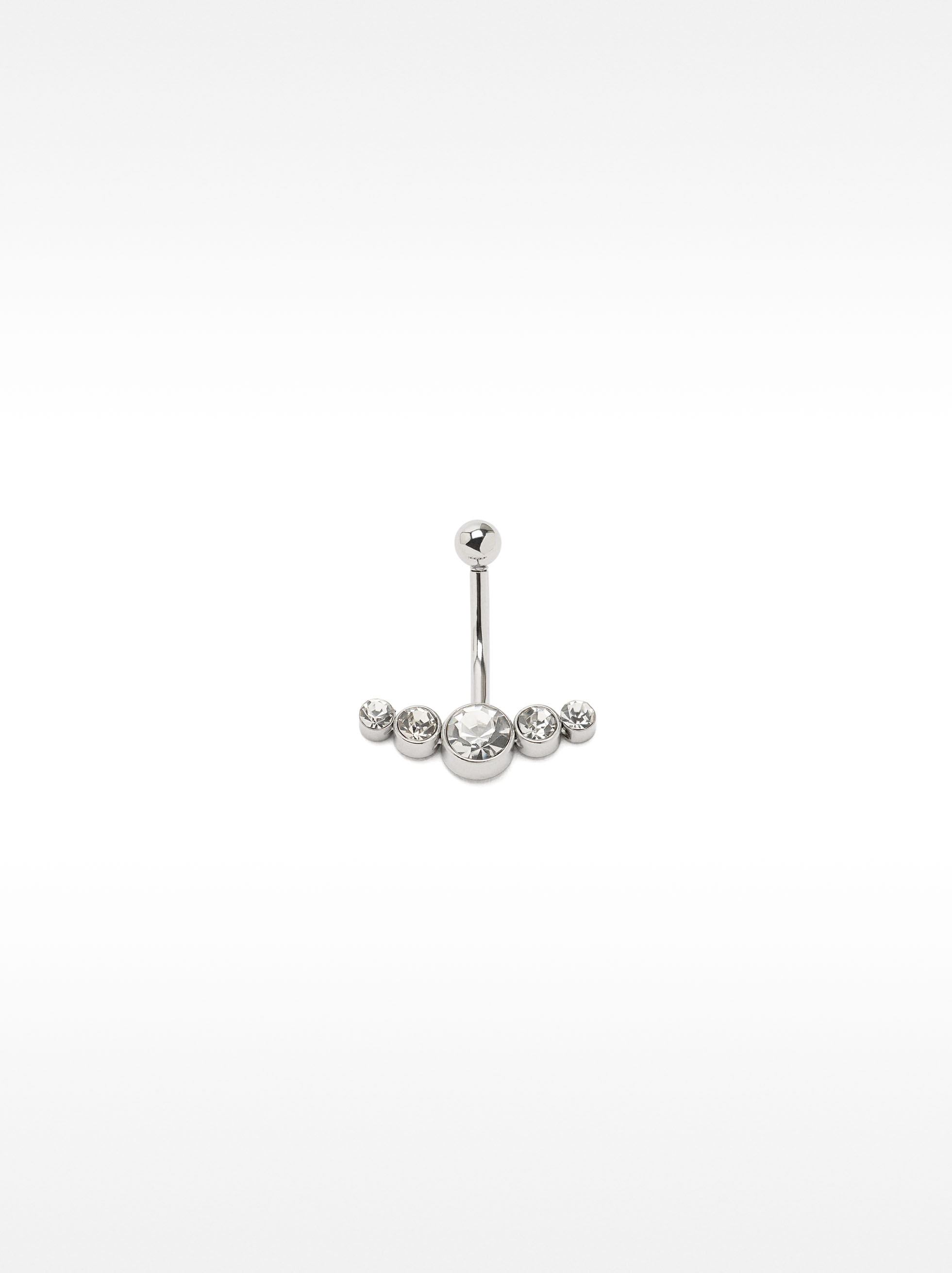 Belly button piercing with crystal circles – stainless steel image number 0.0