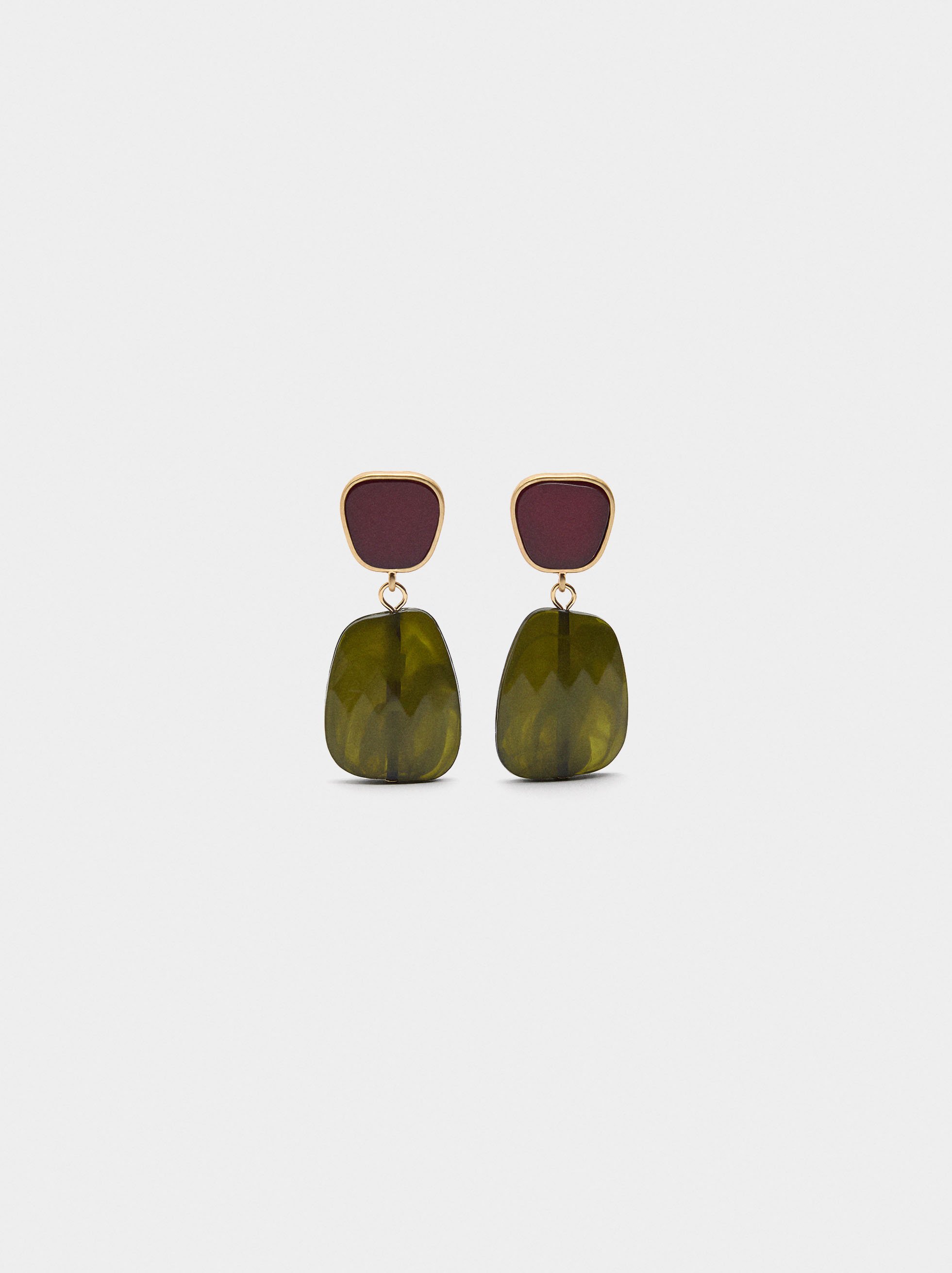 Long earrings with stone effect image number 0.0