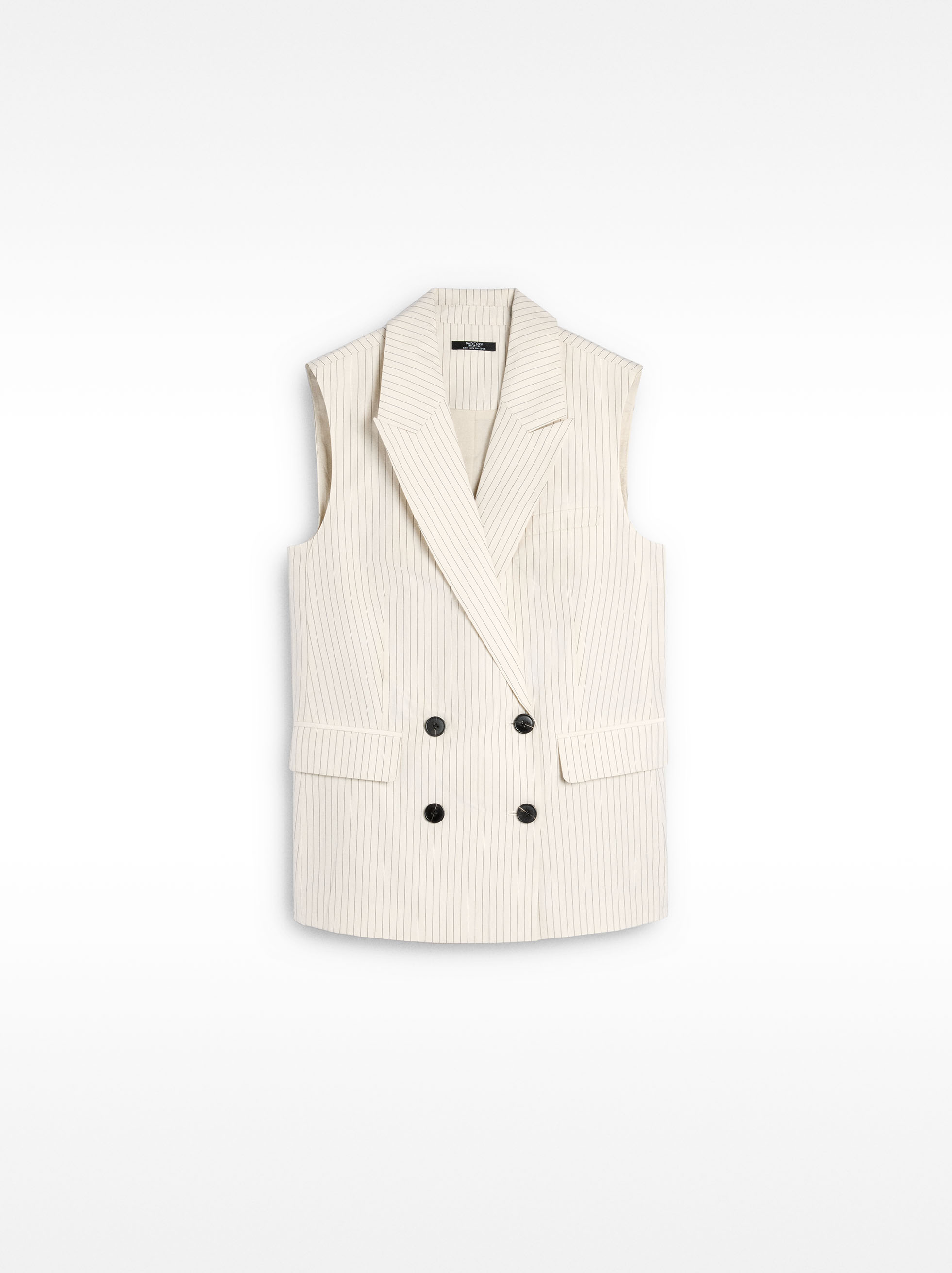 Striped waistcoat with buttons image number 5.0
