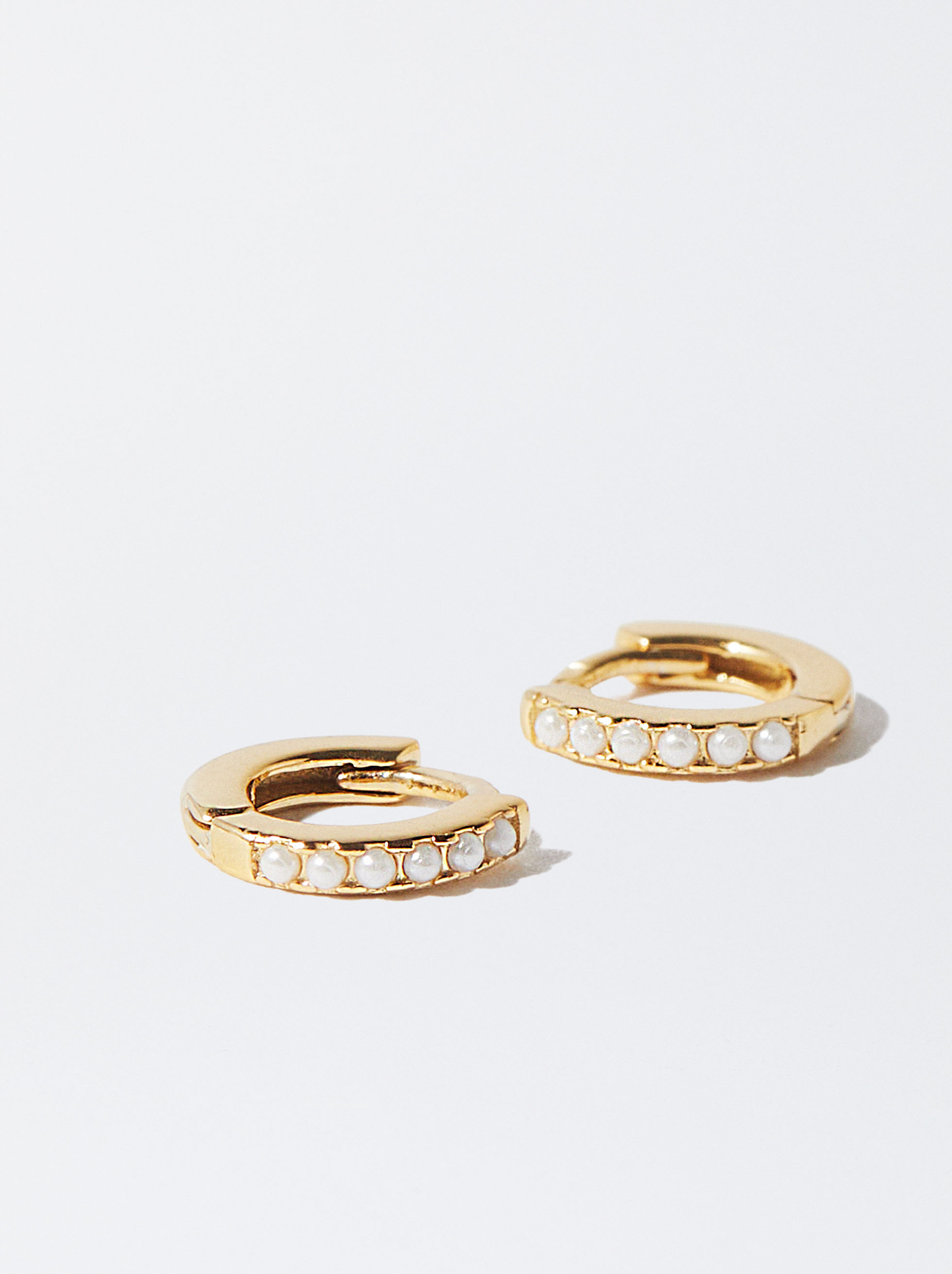 925 silver personalised hoop earrings with pearls image number 1.0