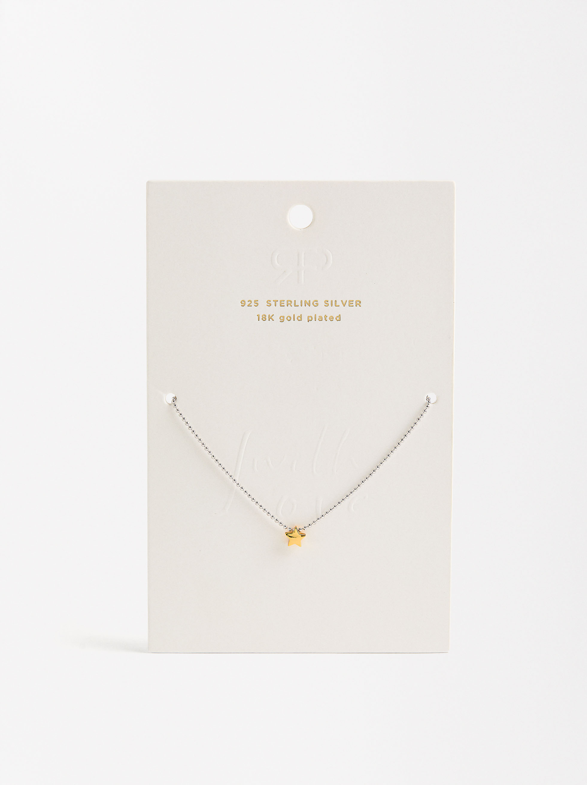 Bicolor necklace with star - 925 sterling silver image number 4.0