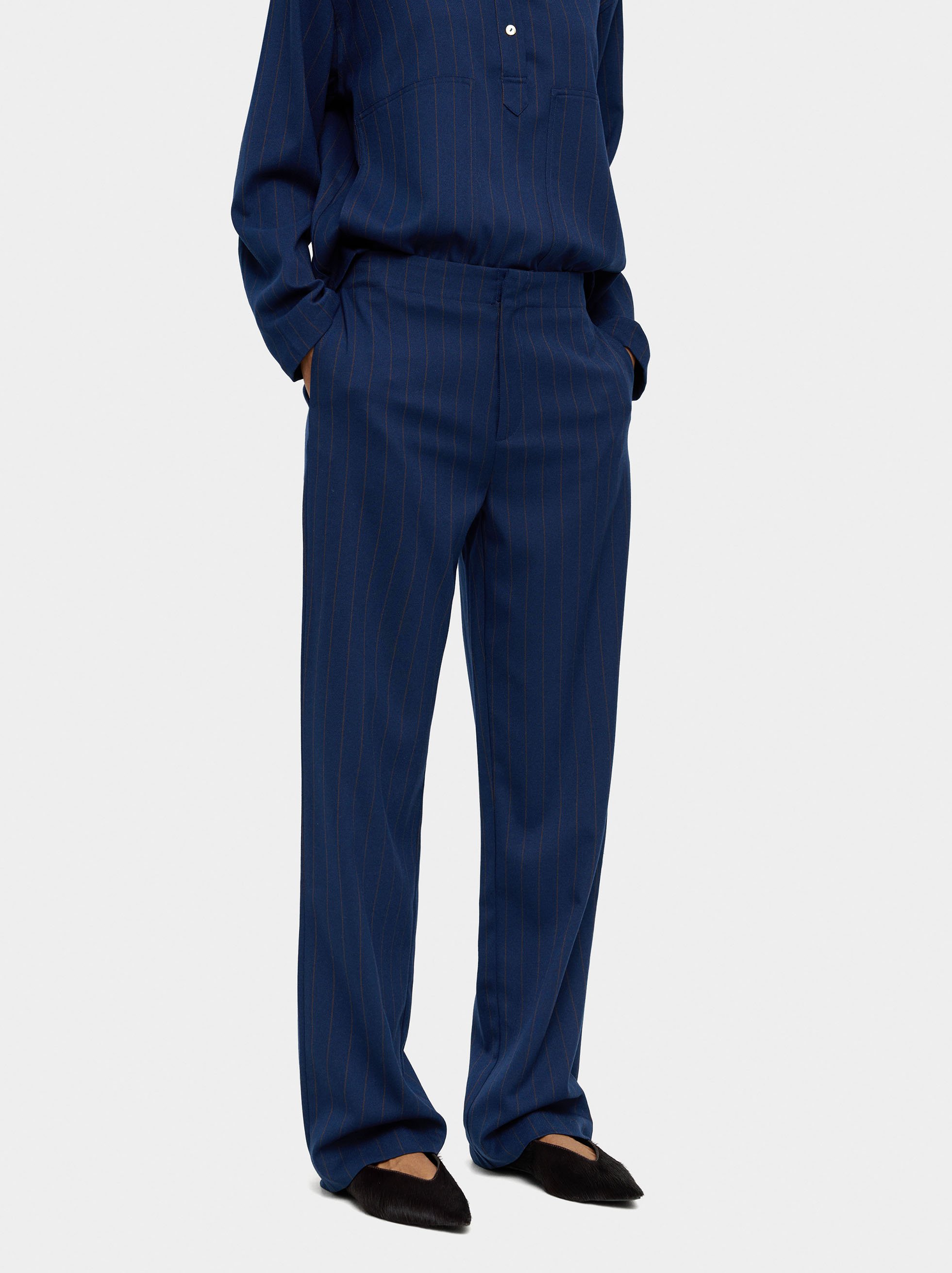 Trousers with pinstripe image number 1.0