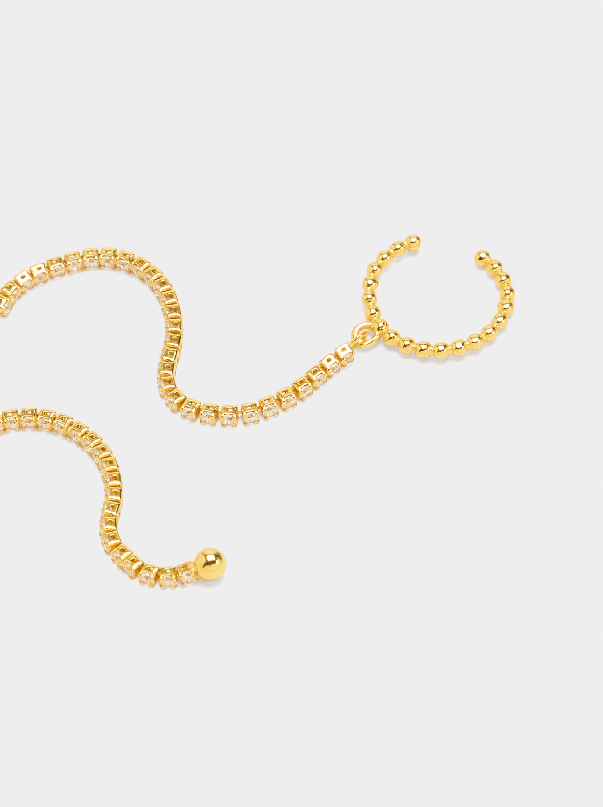 Pendientes earcuff con circonitas - plata de ley 925 image number 1.0