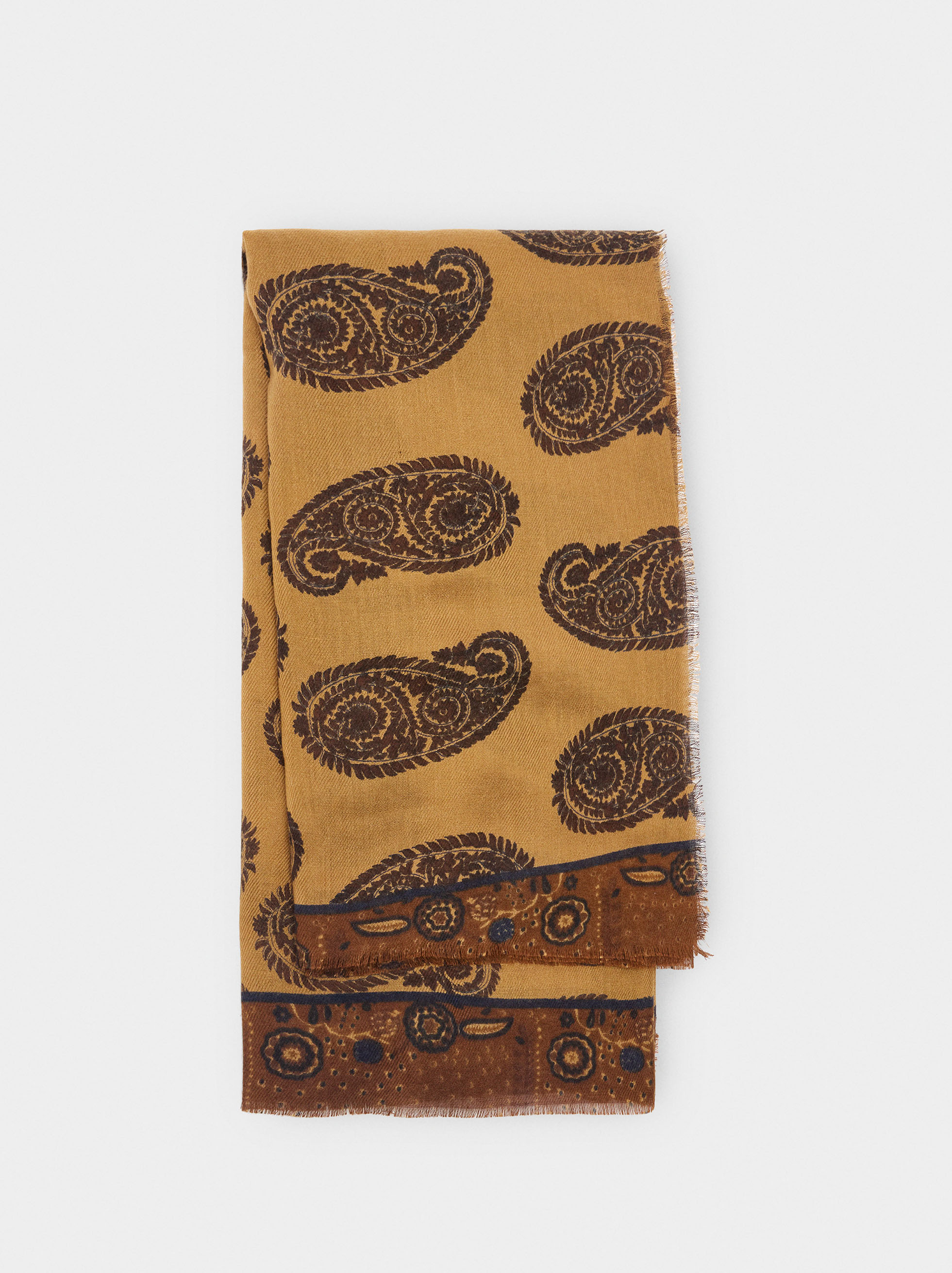 Printed scarf with wool blend image number 0.0