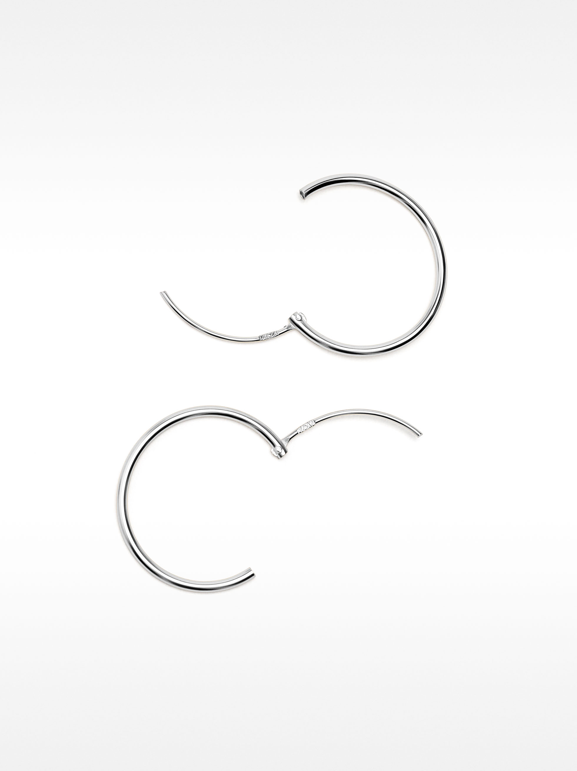 Créoles courtes en argent 925, Argent, hi-res