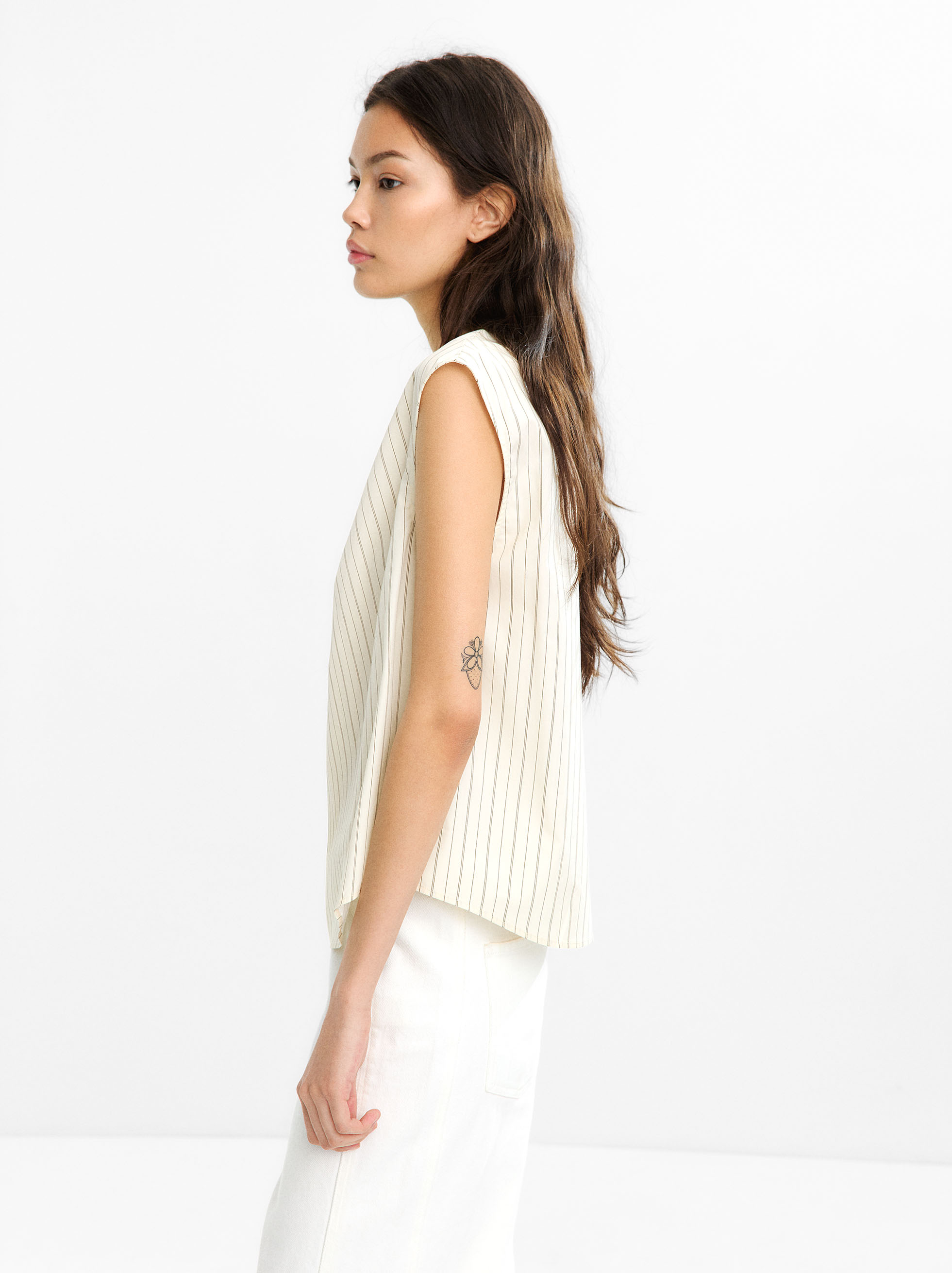 100% cotton striped shirt image number 2.0