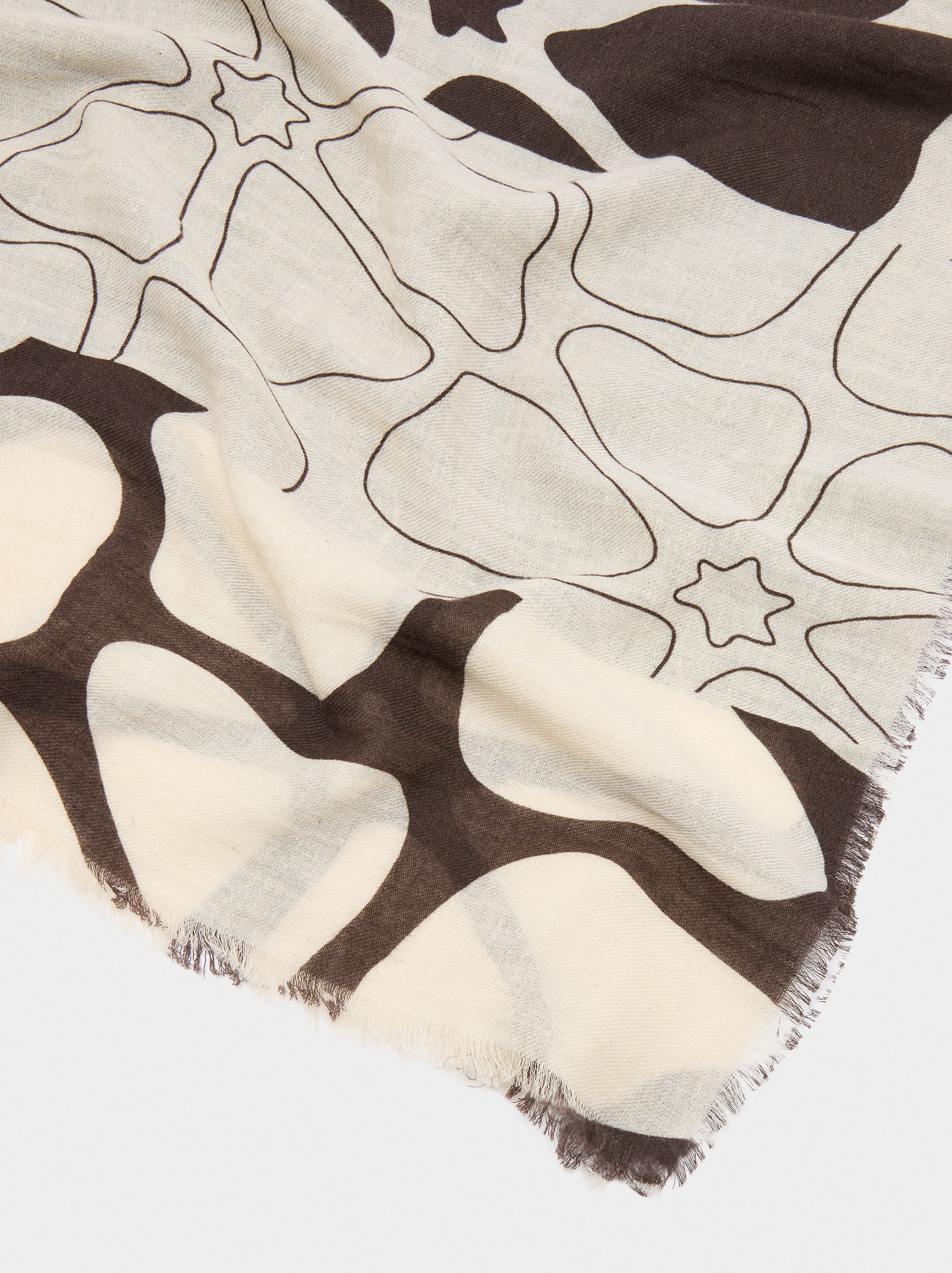 Foulard imprim&eacute; en laine et coton image number 1.0