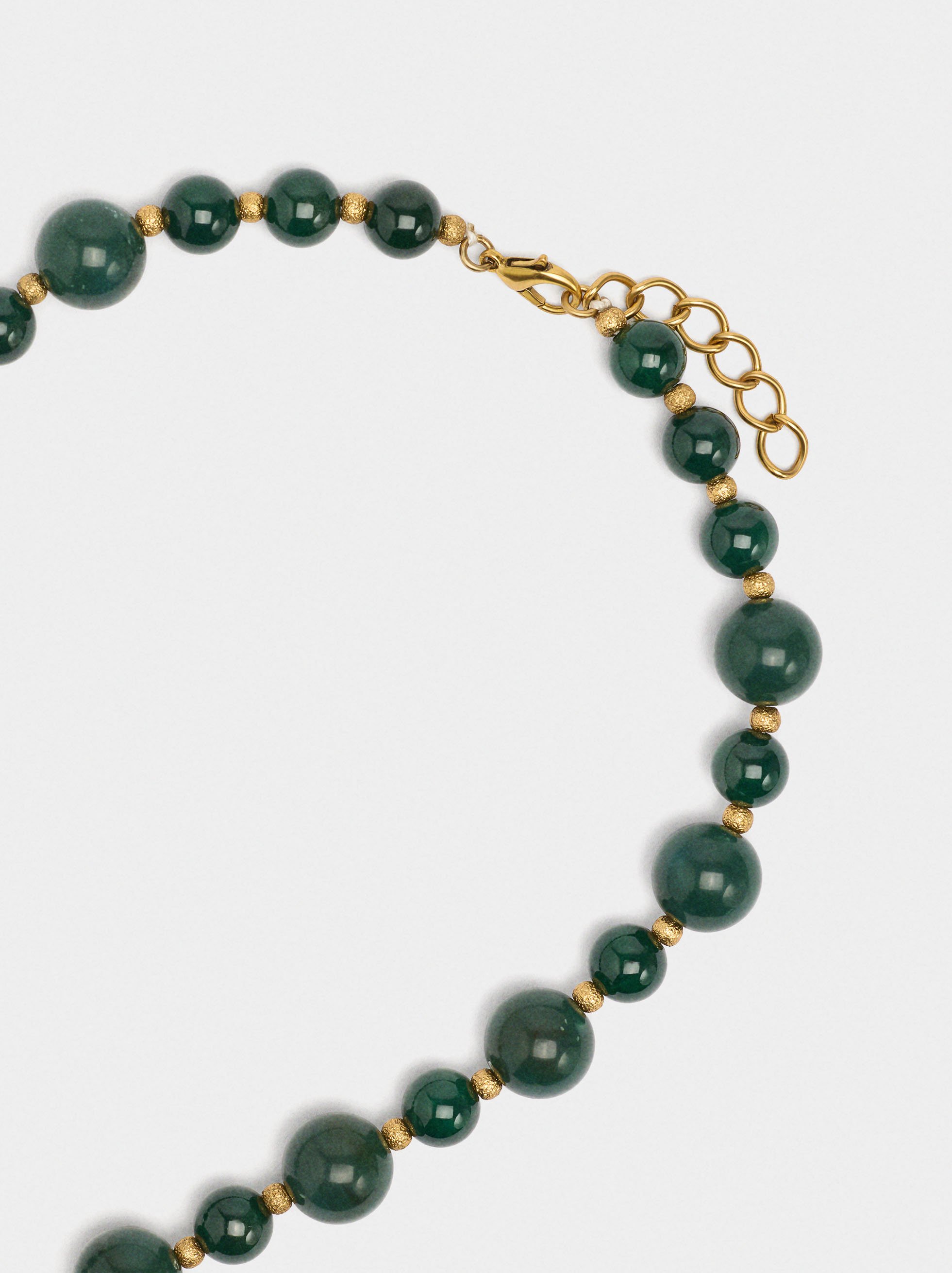 Short necklace of beads with cross pendant image number 3.0
