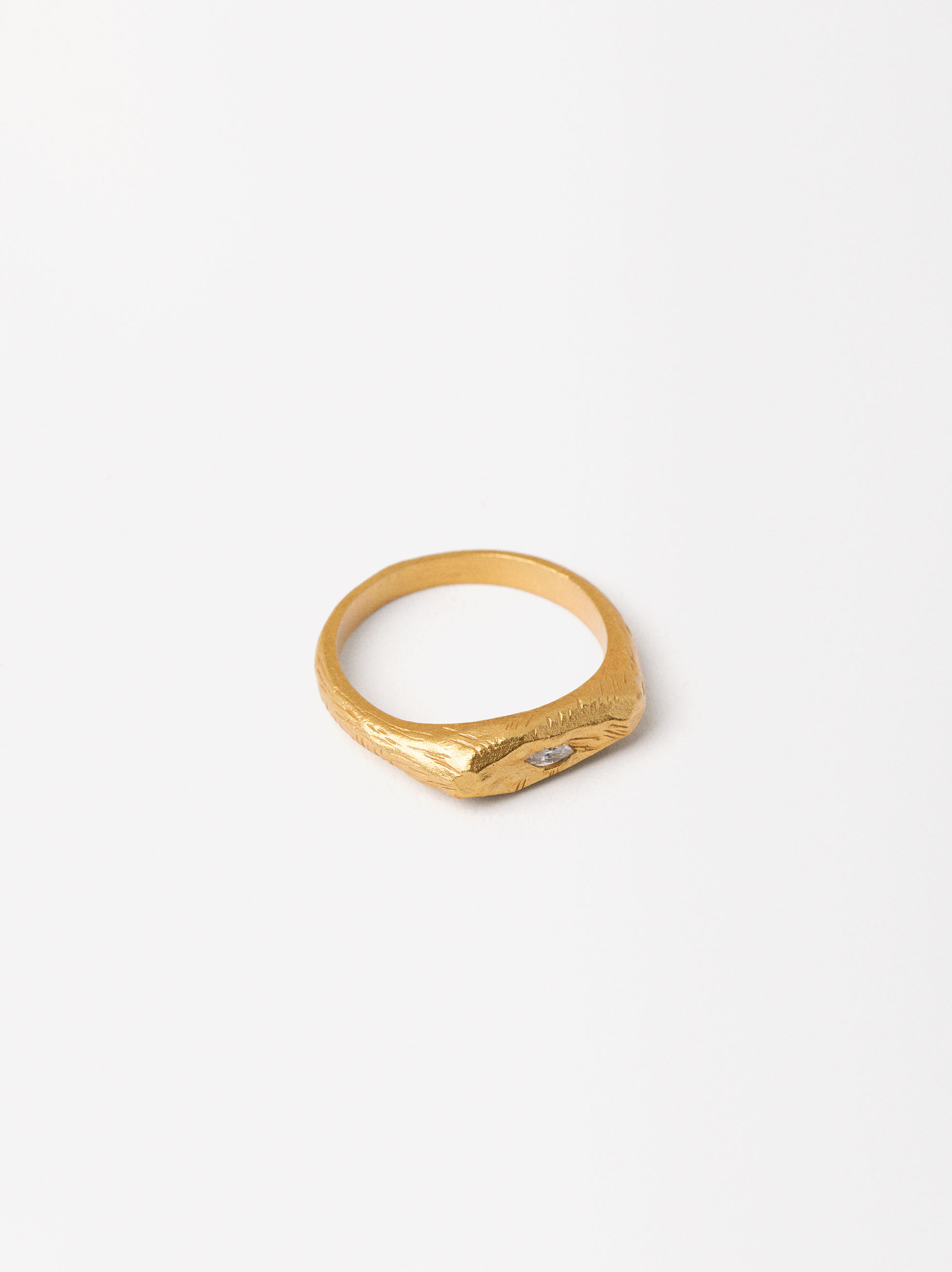 Goldener Ring Mit Zirkonia - 925er Sterlingsilber image number 3.0