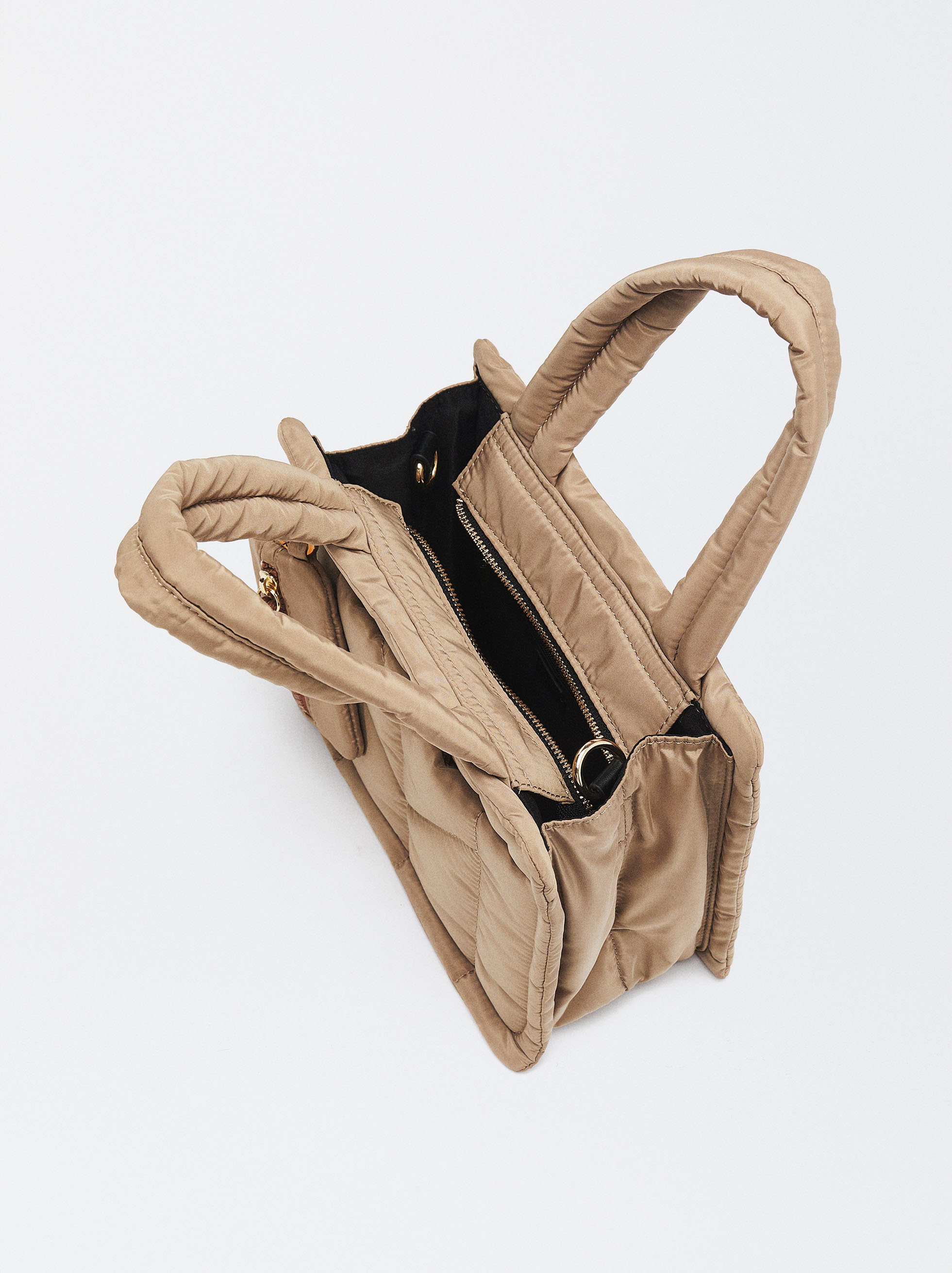 Quilted nylon online tote bag zara