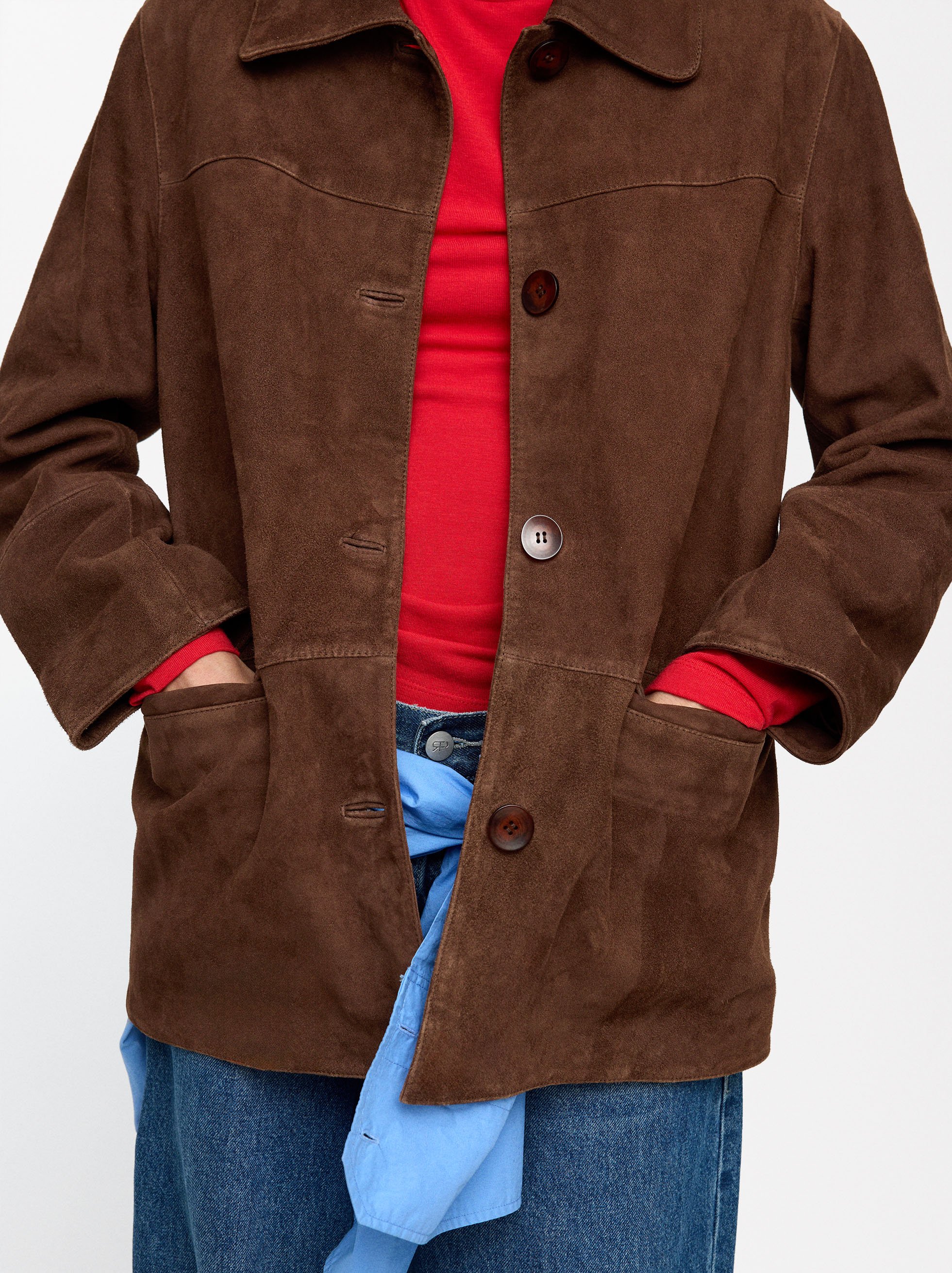 Leather jacket with pockets image number 4.0