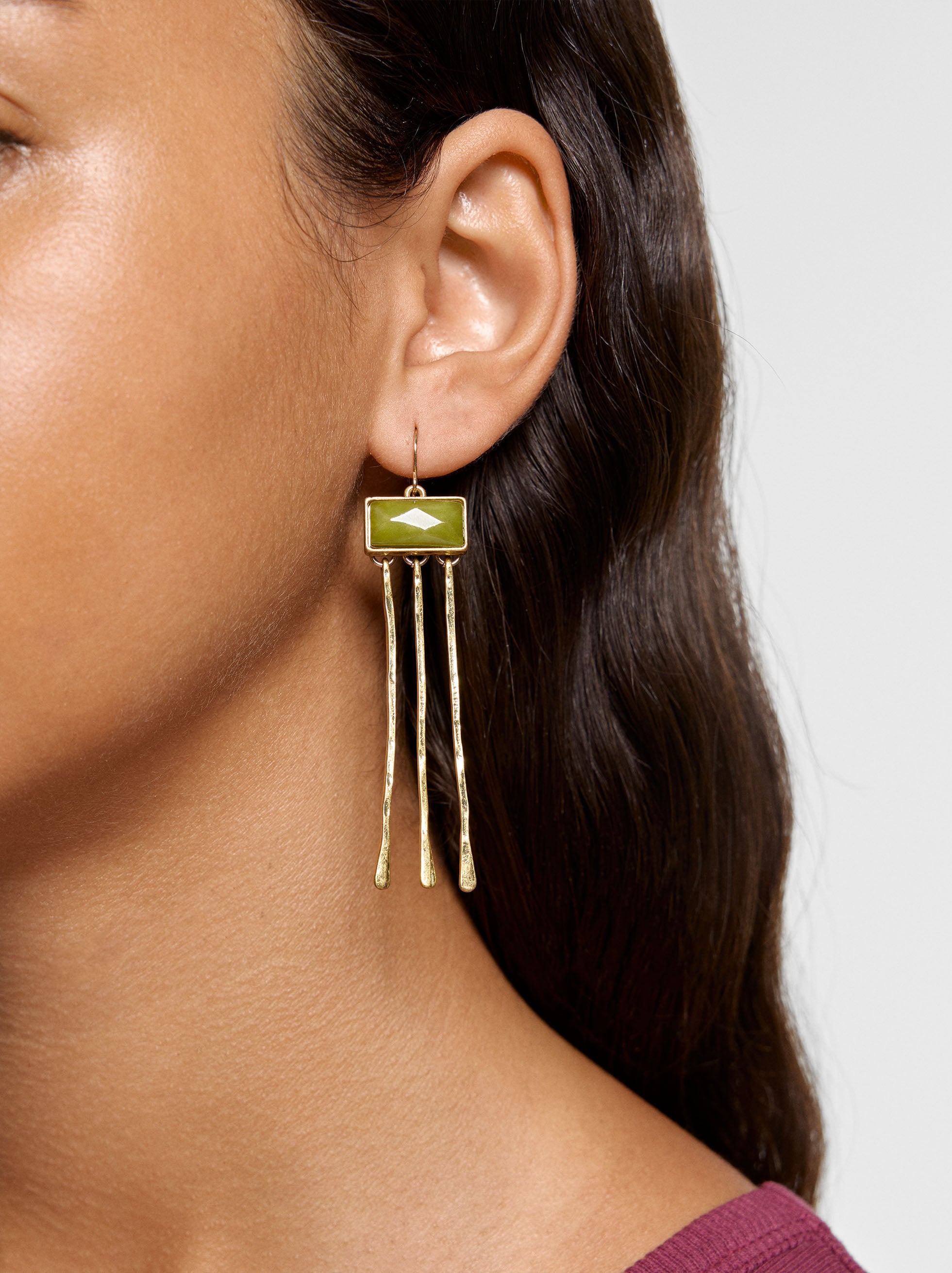 Bar earrings with resin image number 1.0