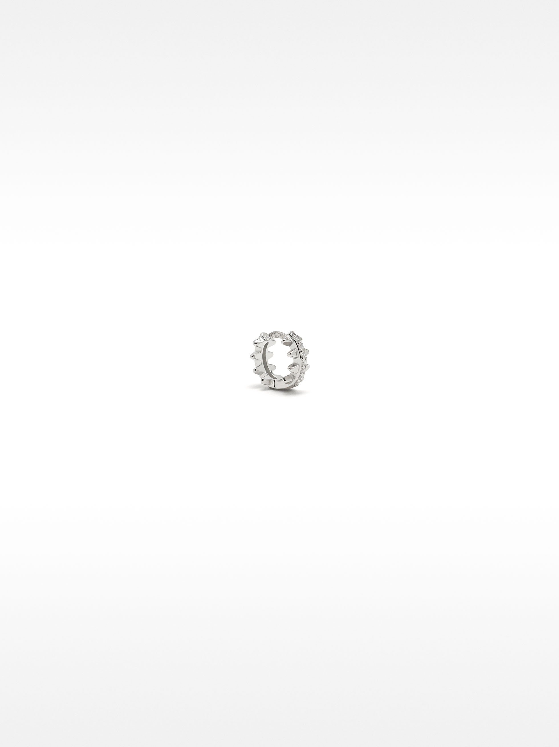 Single stud earring with zirconia and embossed detail – 925 sterling silver image number 0.0