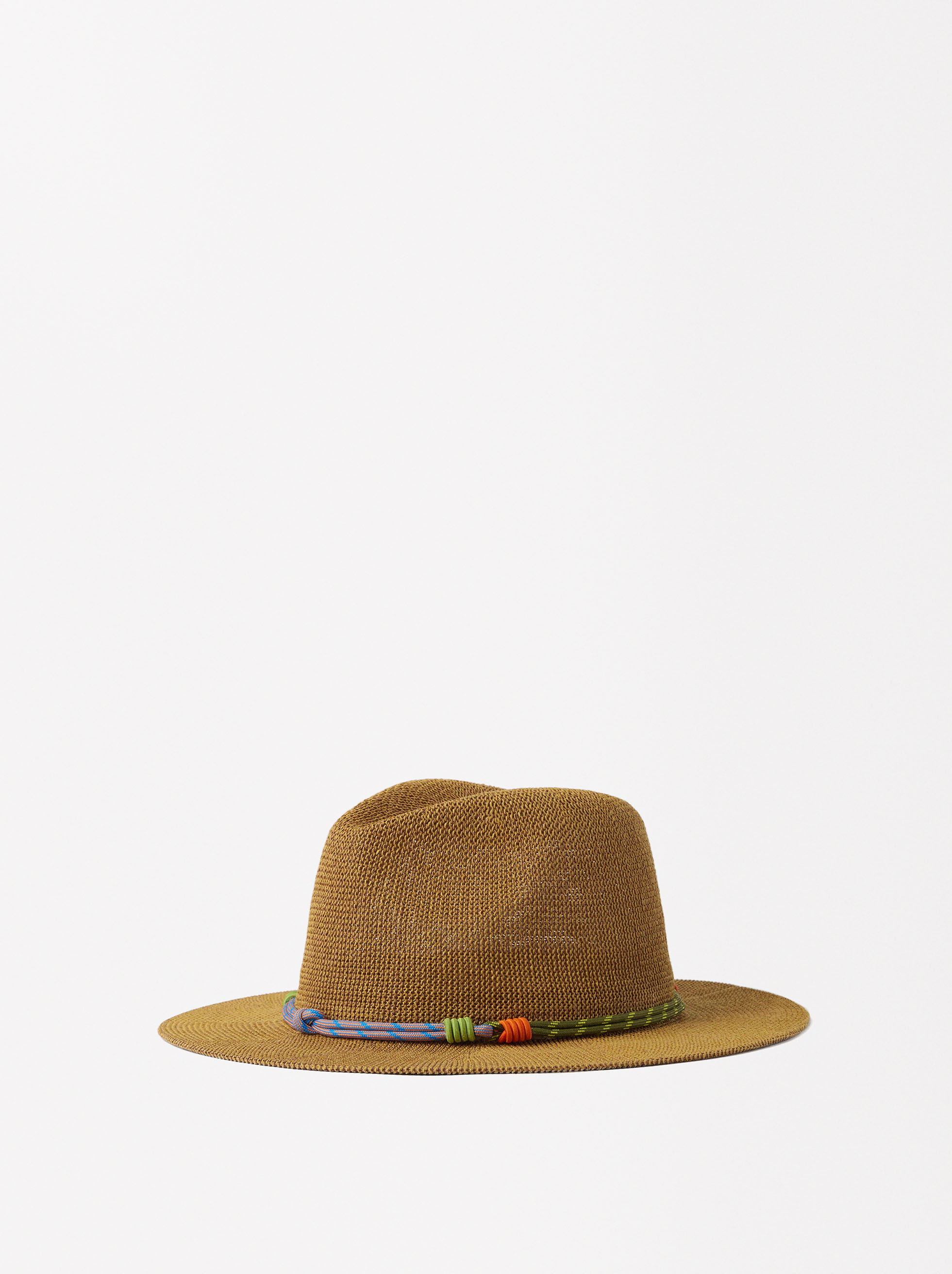 Straw-effect hat with ribbon image number 0.0
