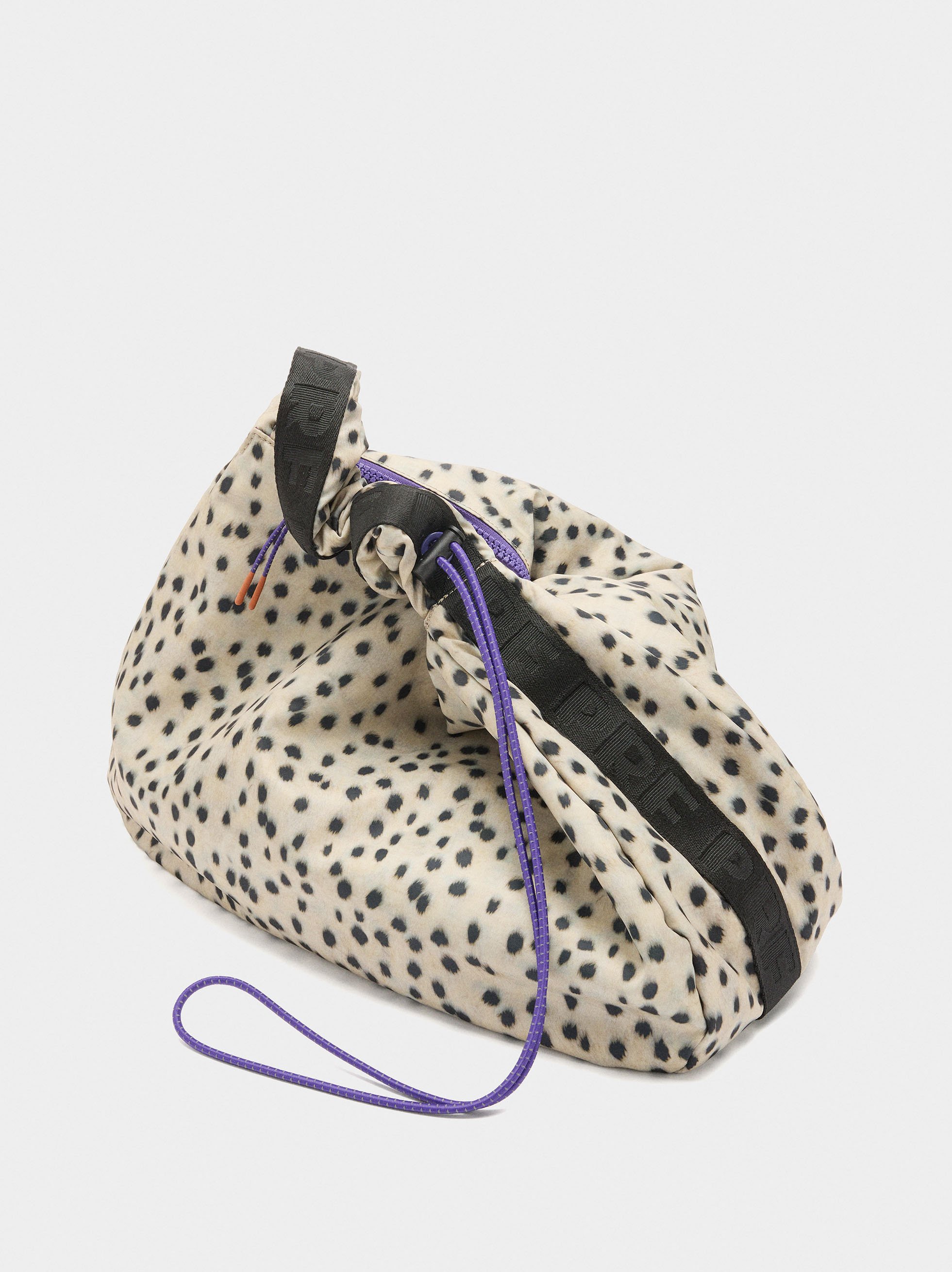 Sac à épaule en nylon imprimé animal image number 5.0