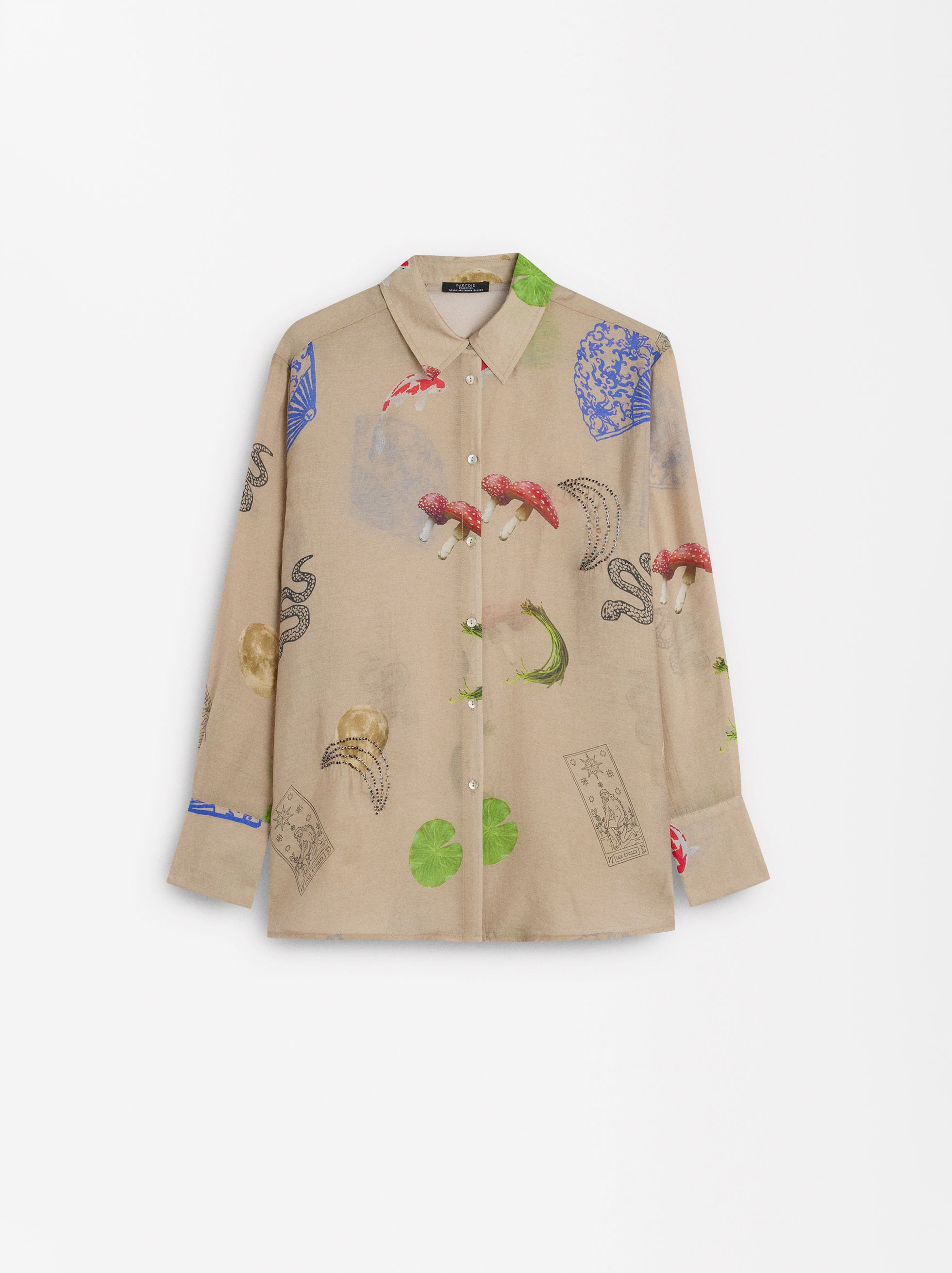Printed shirt with long sleeves image number 5.0