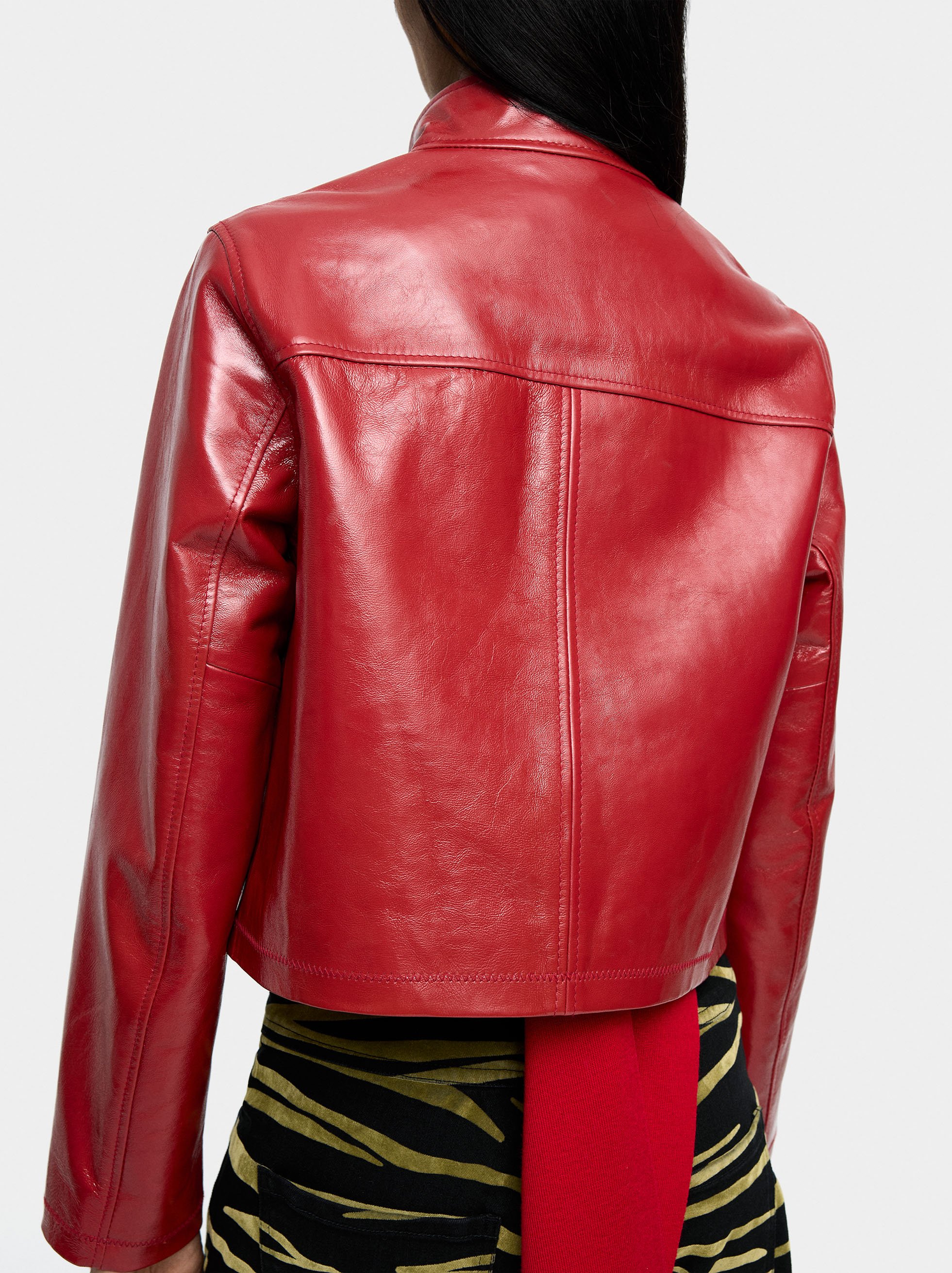 Leather jacket with zipper image number 3.0