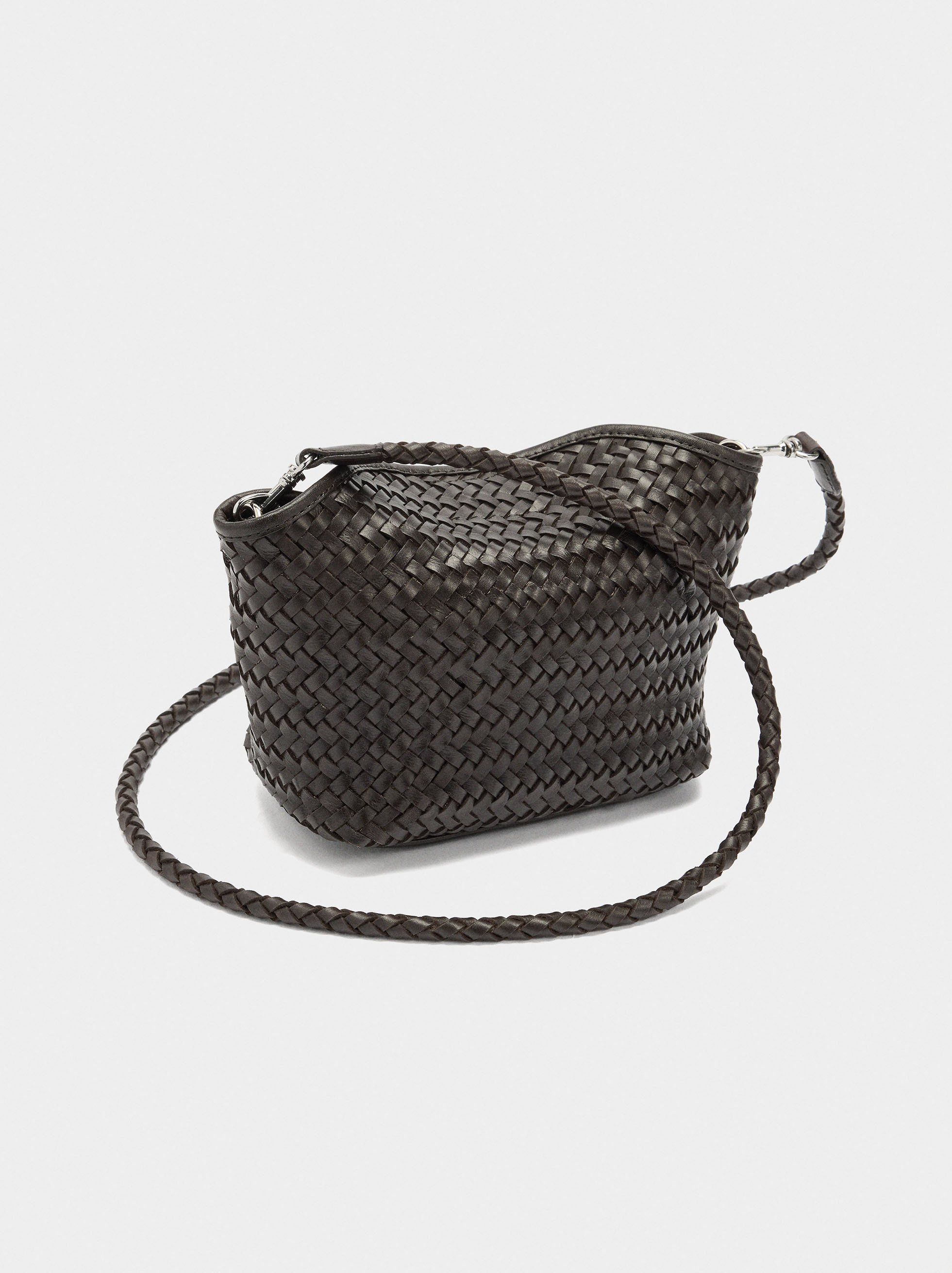 Braided leather crossbody bag image number 4.0