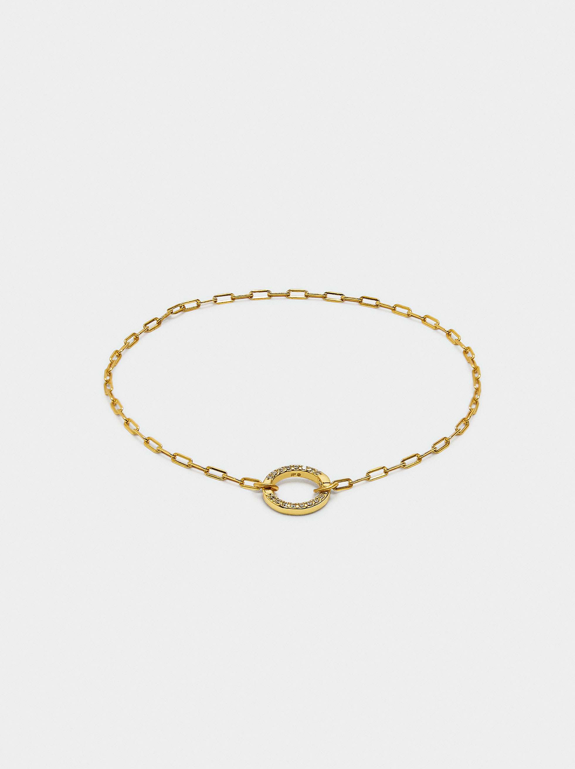 Pendant link bracelet with zirconias - 925 sterling silver image number 0.0