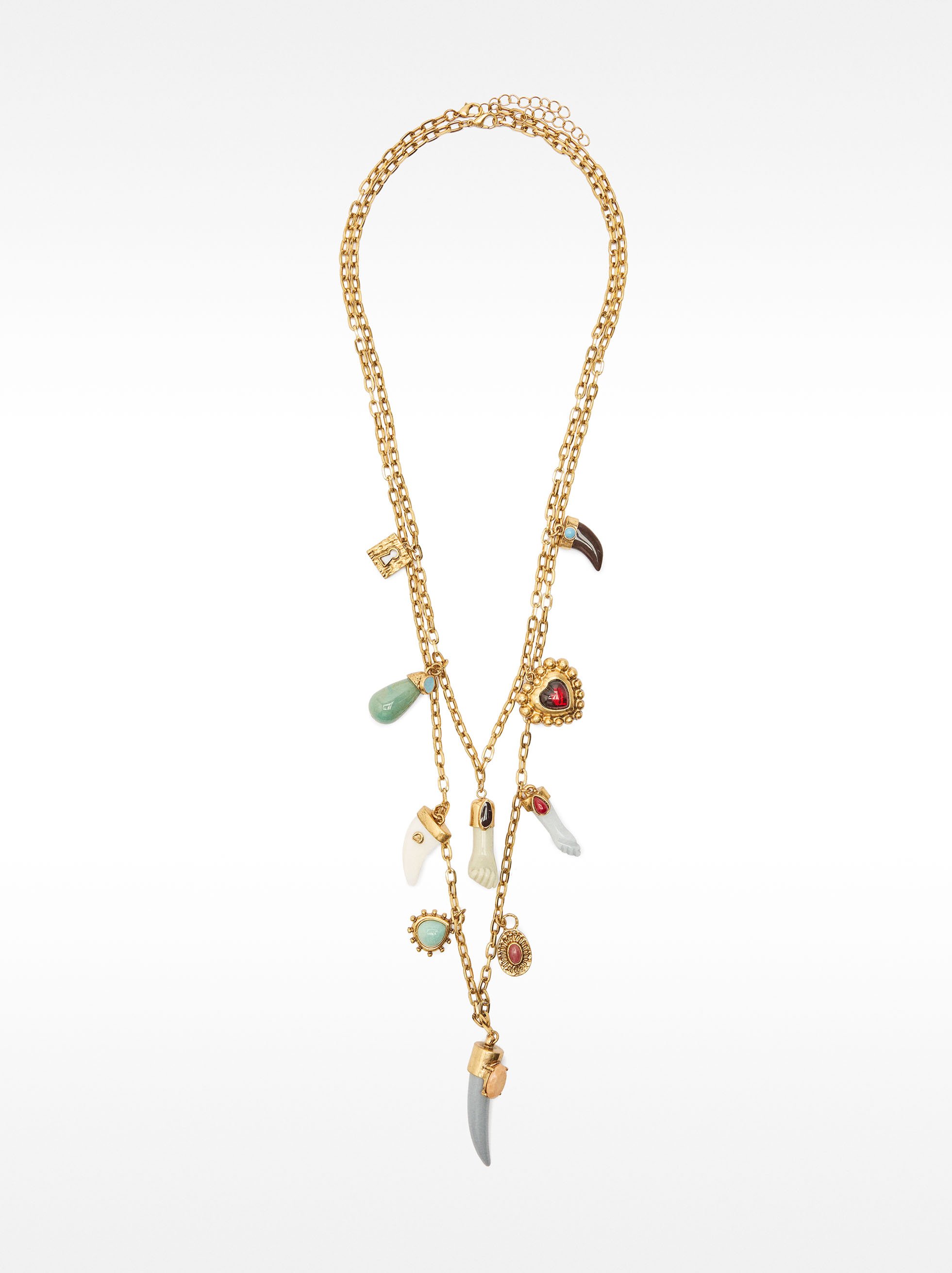 Set of necklaces with stone pendants image number 0.0