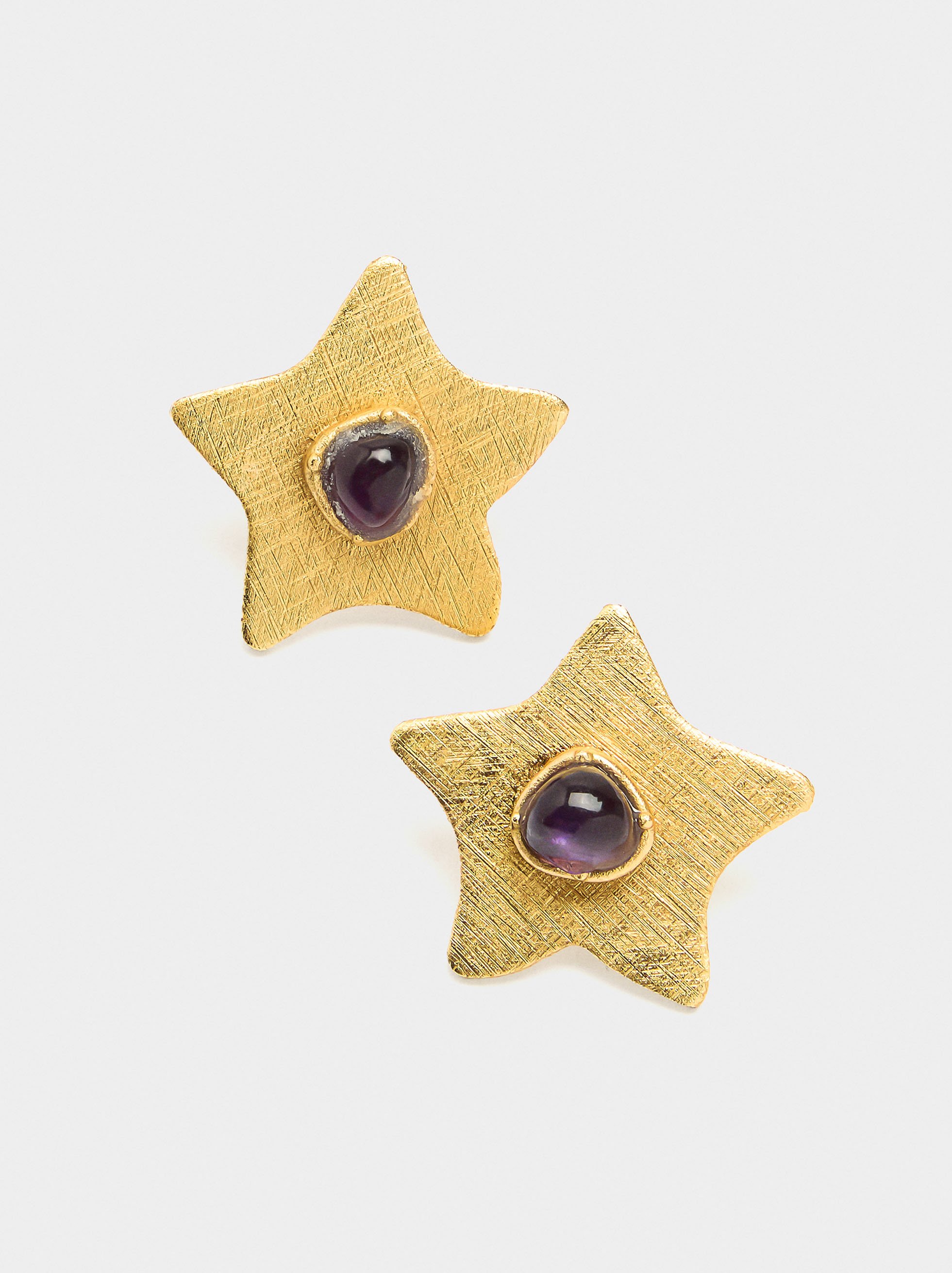 Star earrings with stones image number 1.0