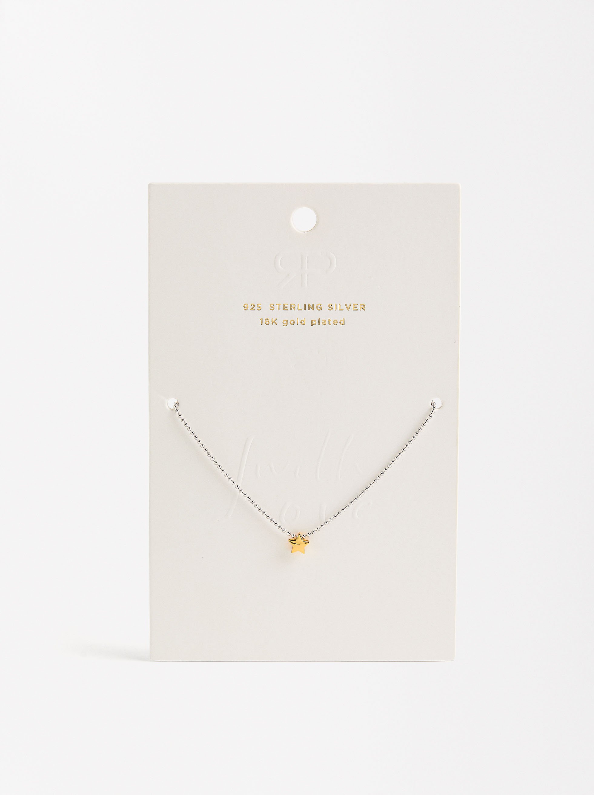 Bicolor necklace with star - 925 sterling silver image number 4.0