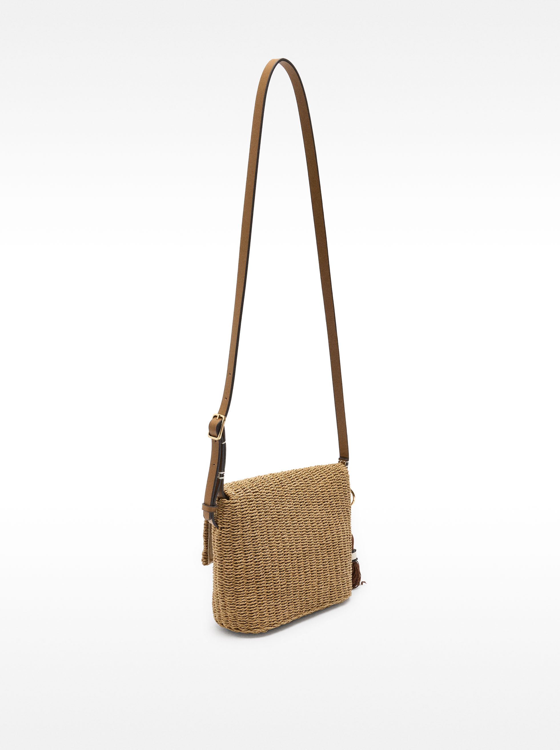 Crossbody bag with straw effect image number 2.0