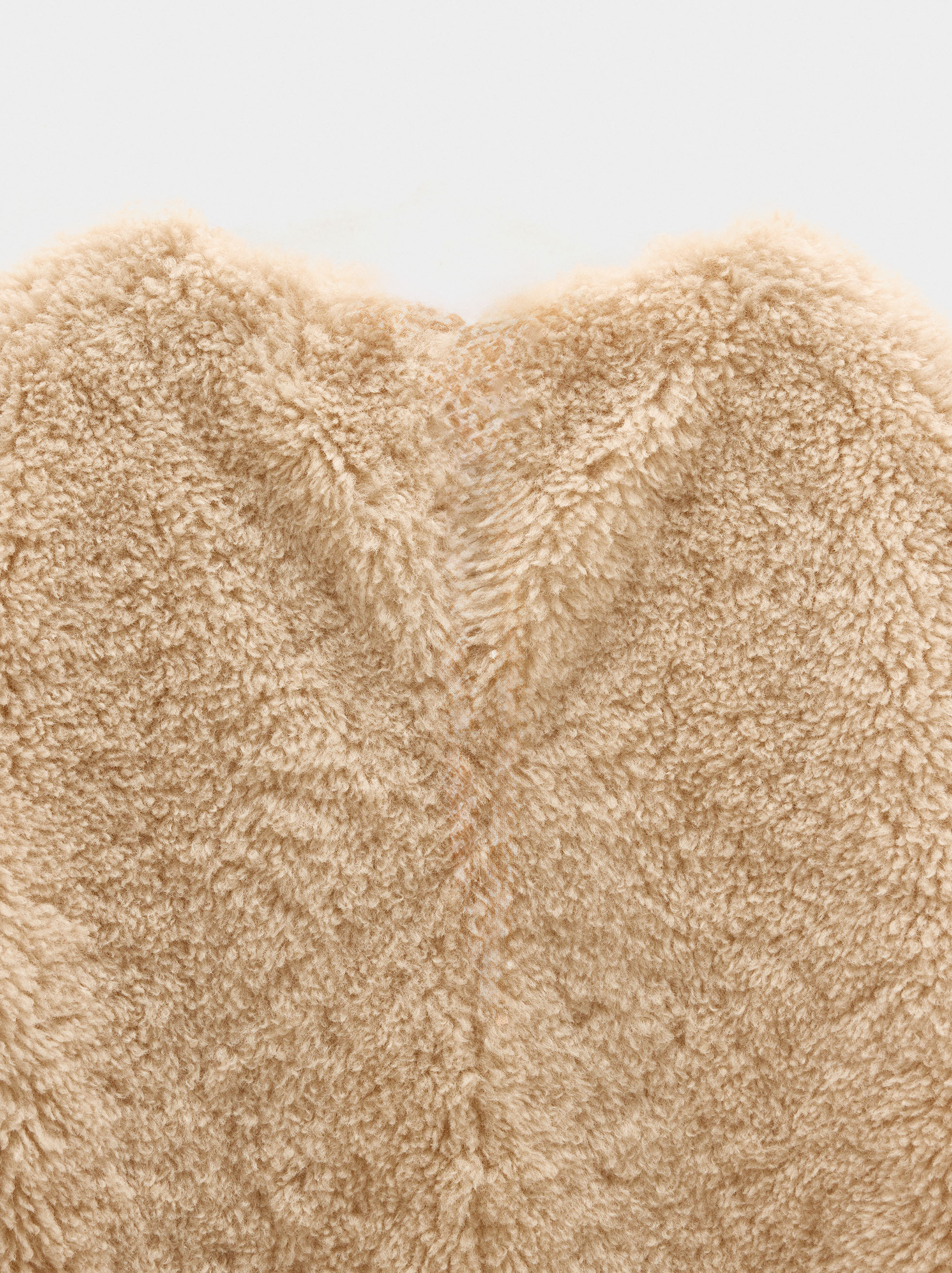 Short dress with leather-effect sheepskin image number 5.0