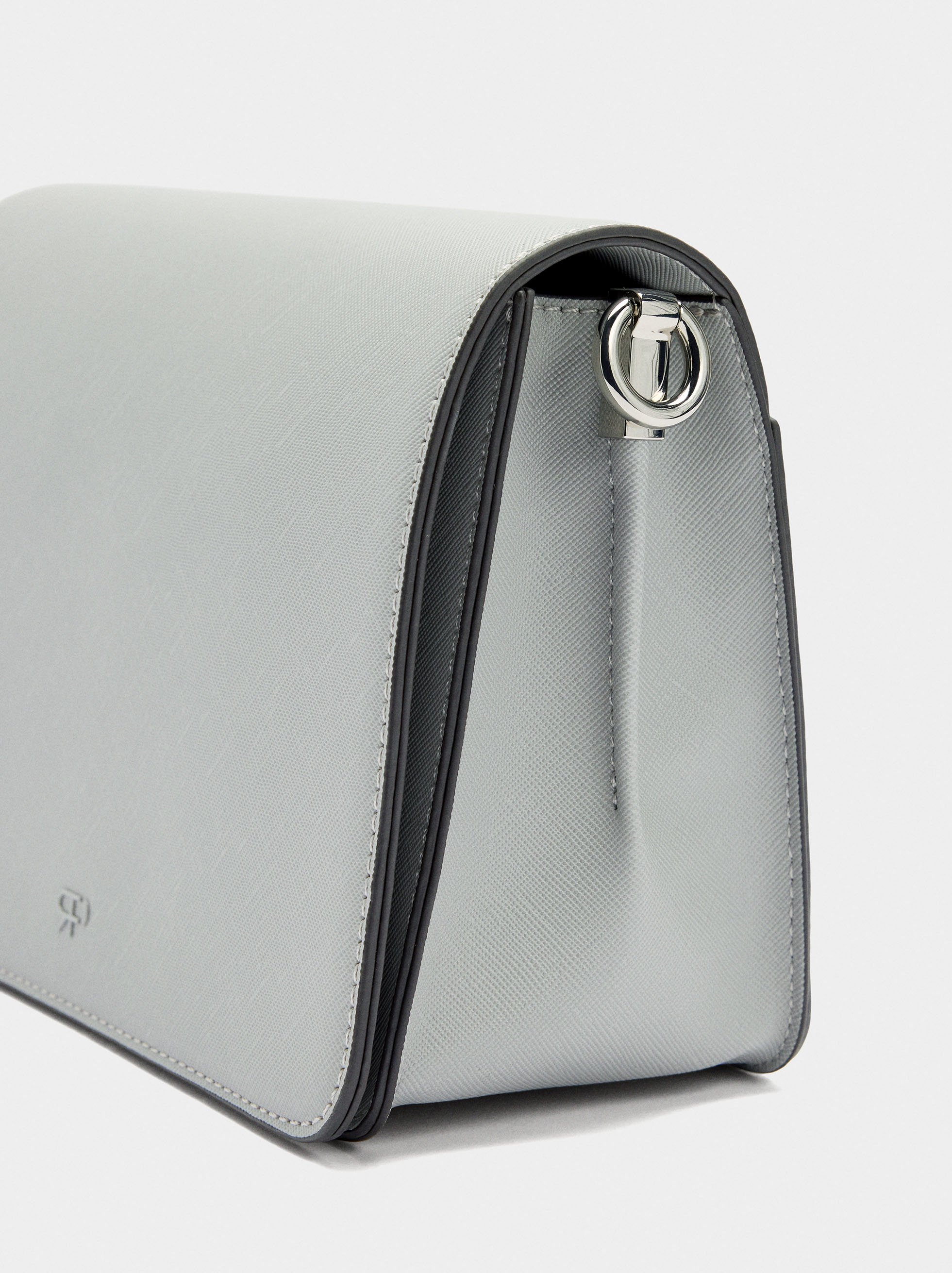 Crossbody bag with texture and flap closure image number 1.0