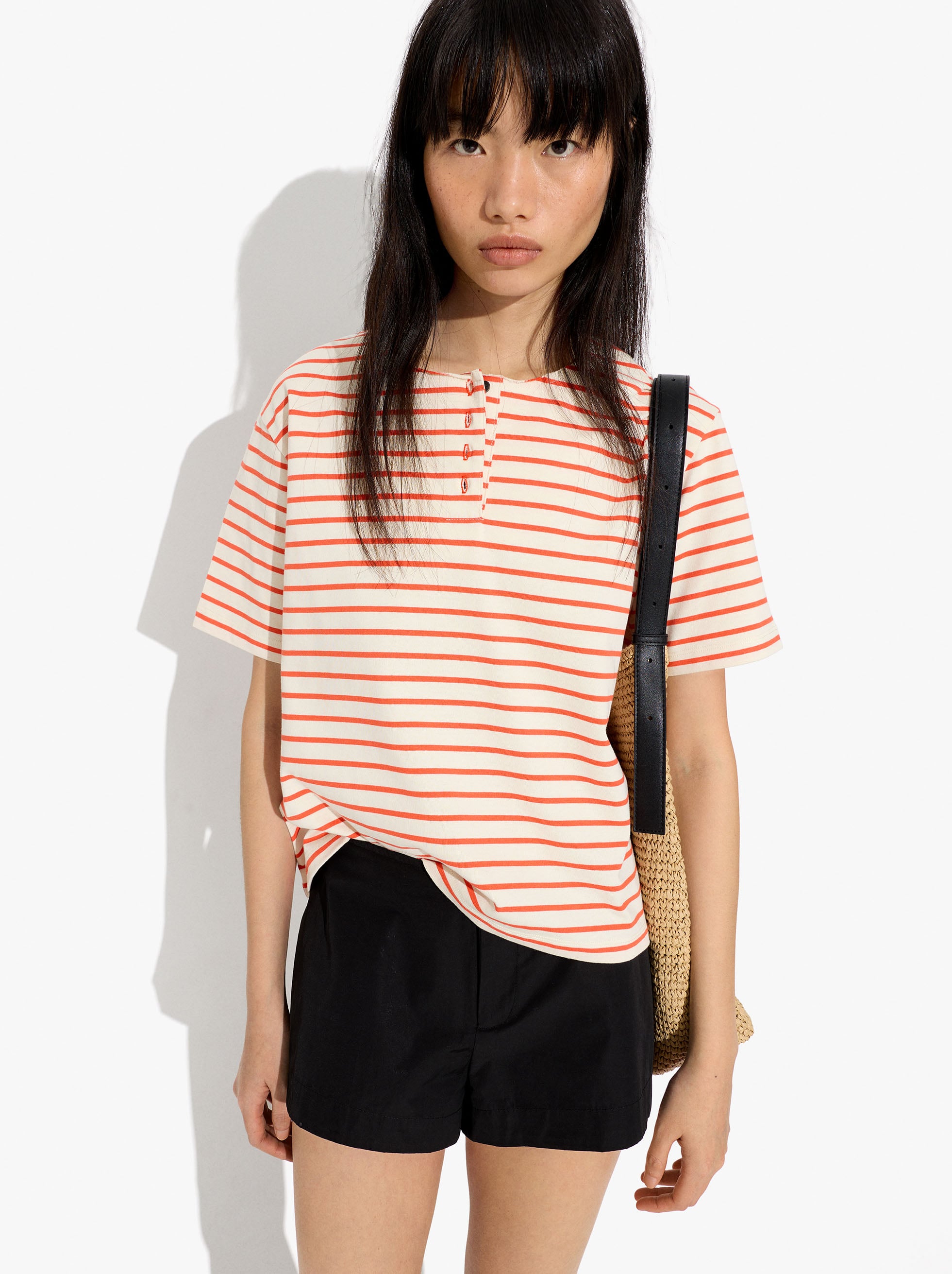 Cotton t-shirt with stripes image number 1.0