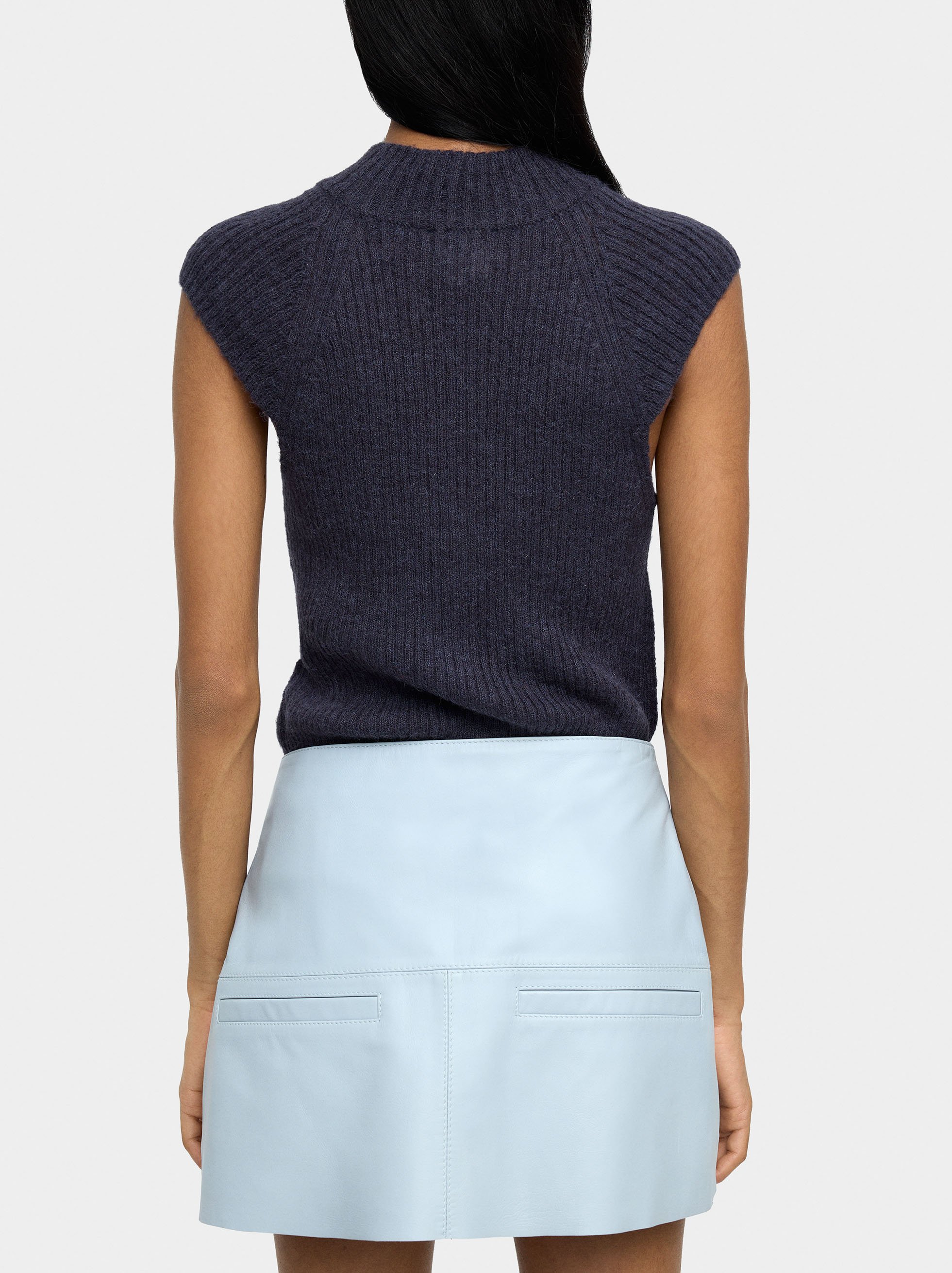 Leather skirt with wrap image number 3.0