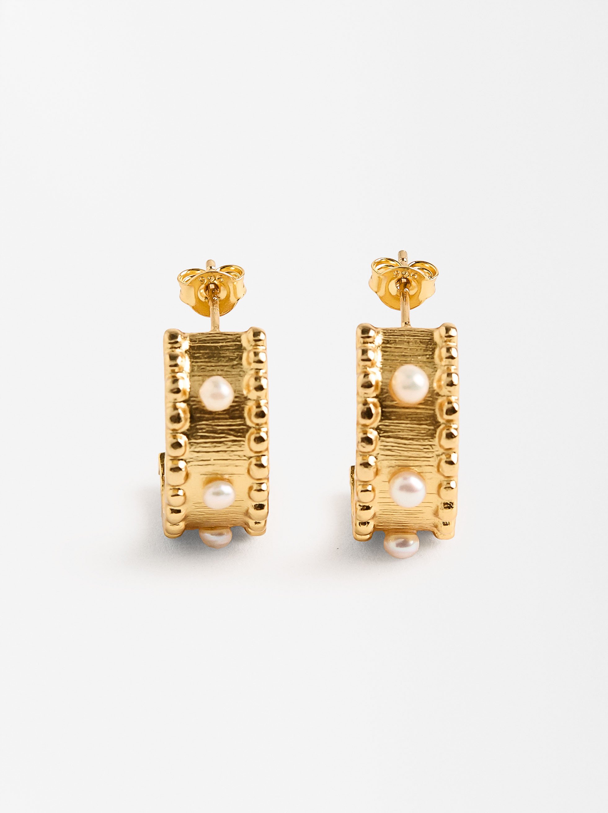 Earrings with freshwater pearls - 925 sterling silver image number 4.0